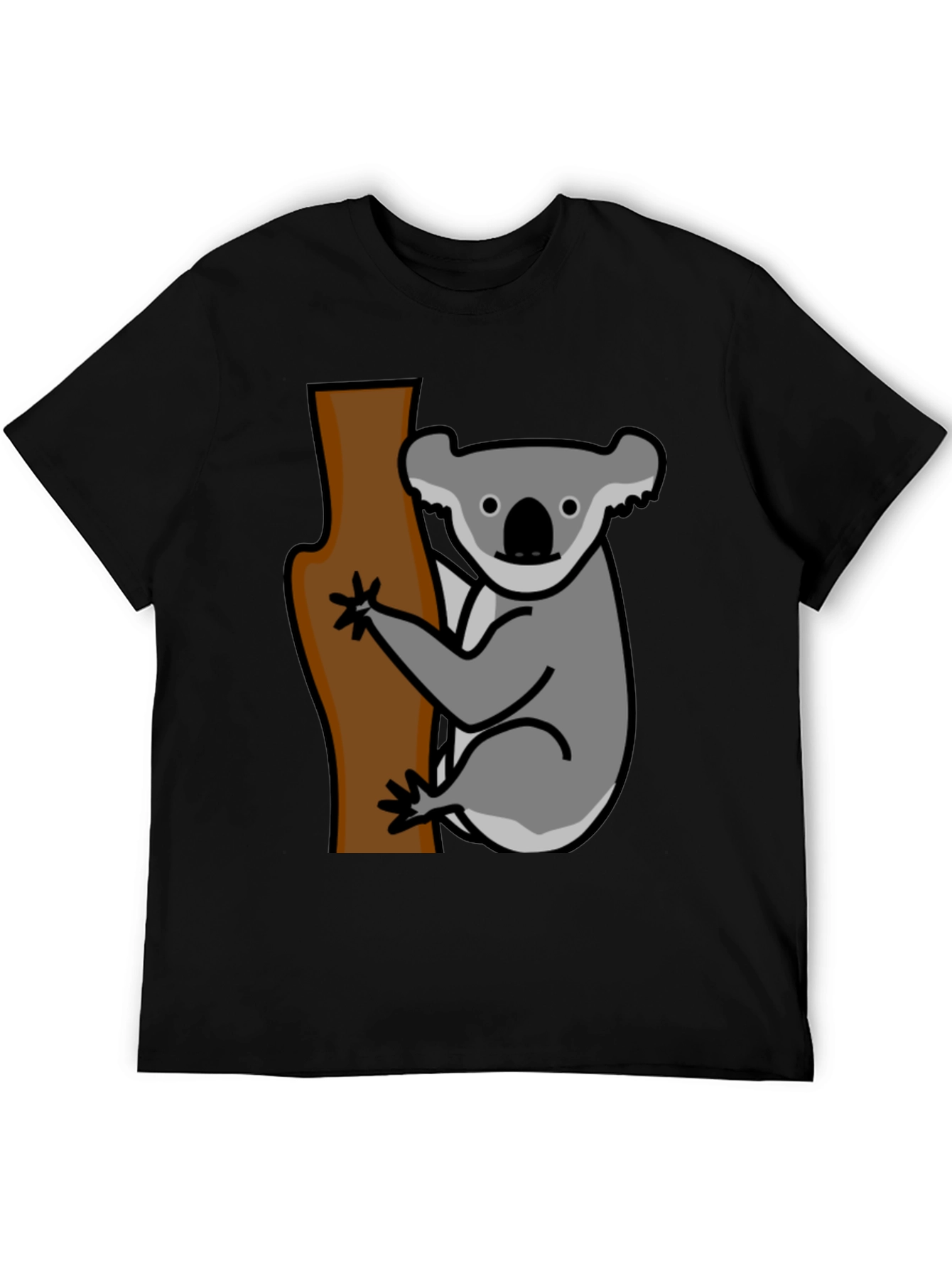 Black Koala Bear Tree T-Shirt - Casual Graphic Tee view 5