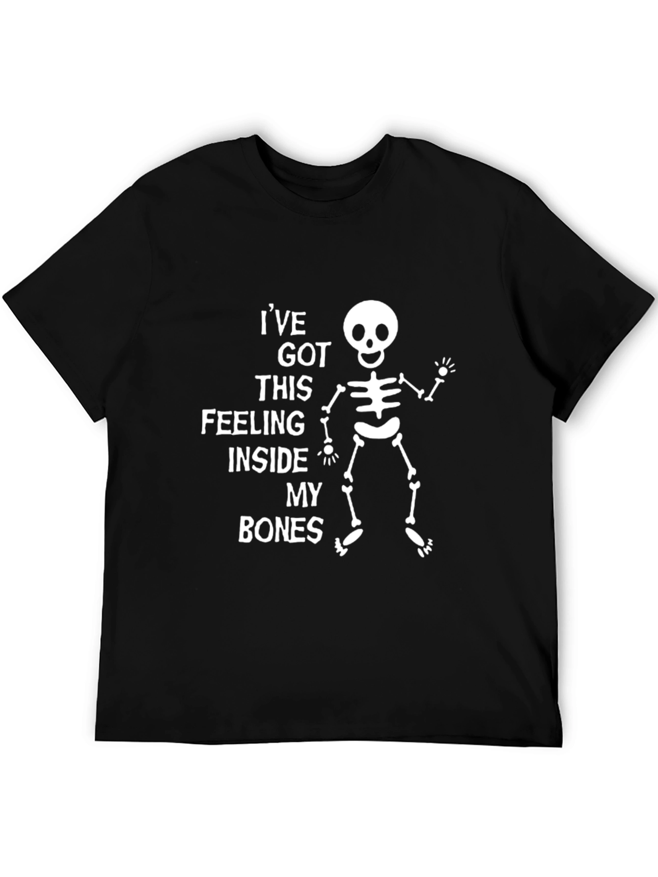 Black Skeleton Bones Graphic T-Shirt - Funny Halloween Tee view 5