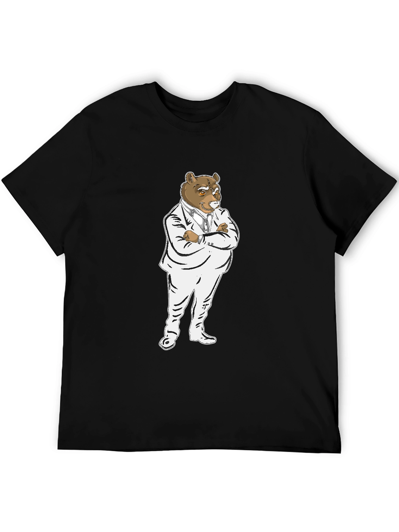 Black Bear Boss T-Shirt - Black Crew Neck Graphic Tee view 5