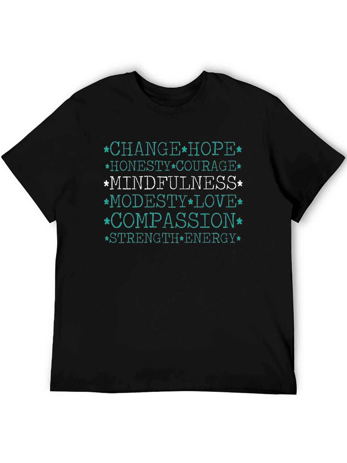 Black Mindfulness T-Shirt - Inspirational Graphic Tee view 5