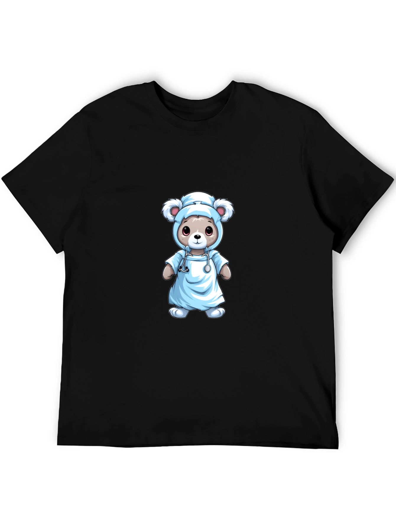 Black Nurse Bear T-Shirt - Medical Cute Animal Tee view 5