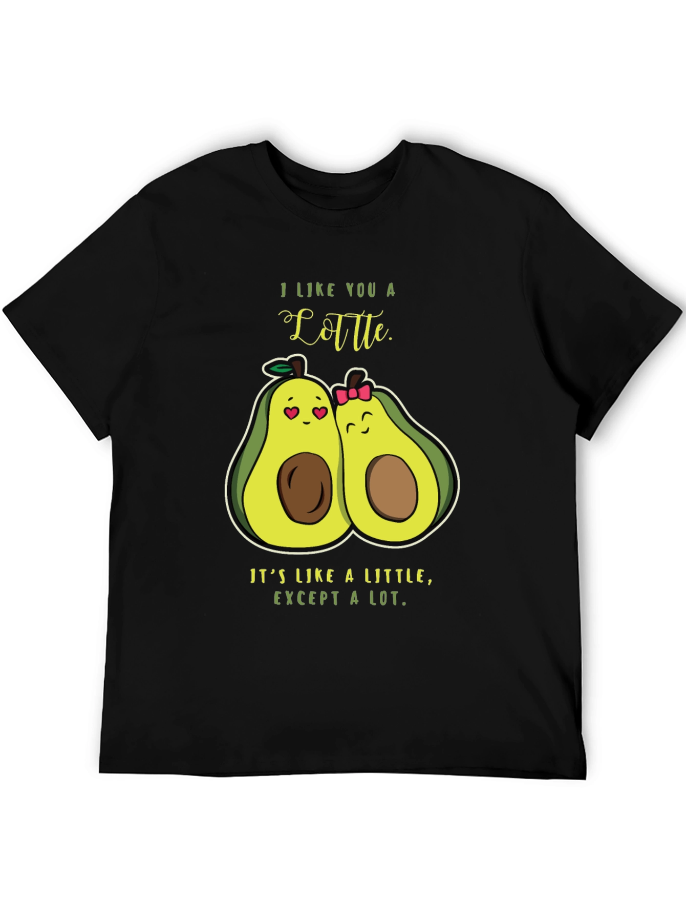 Black Avocado Love T-Shirt - "I Like You a Latte" Pun Shirt view 5