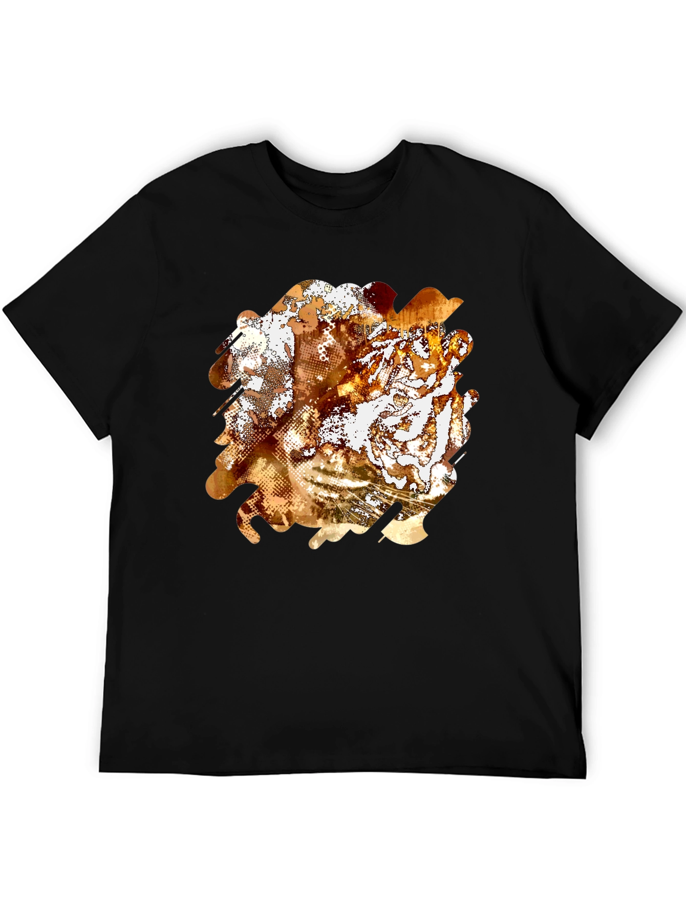 Black Abstract Graphic Print Black T-Shirt view 5