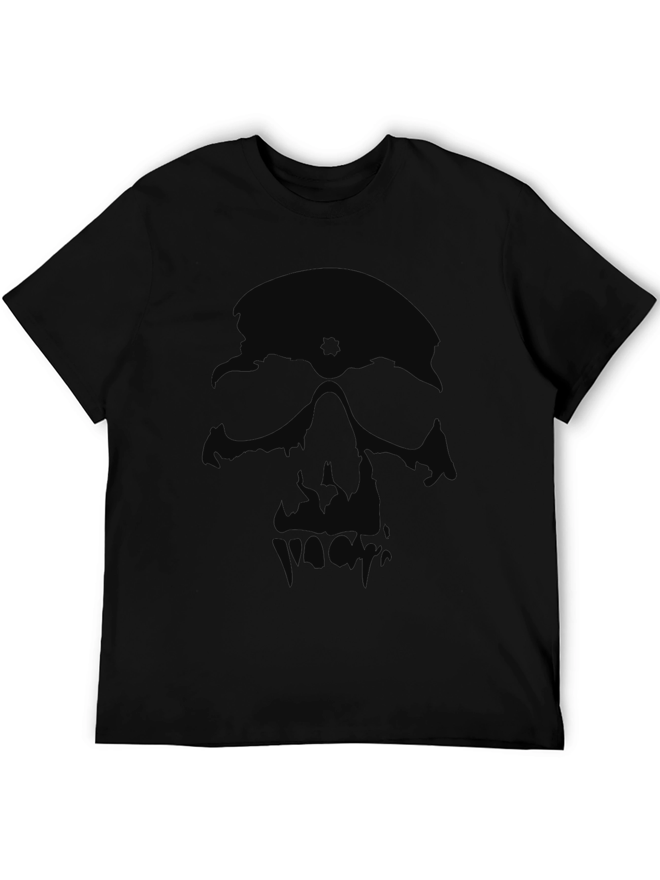 Black Skull Graphic Black T-Shirt view 5