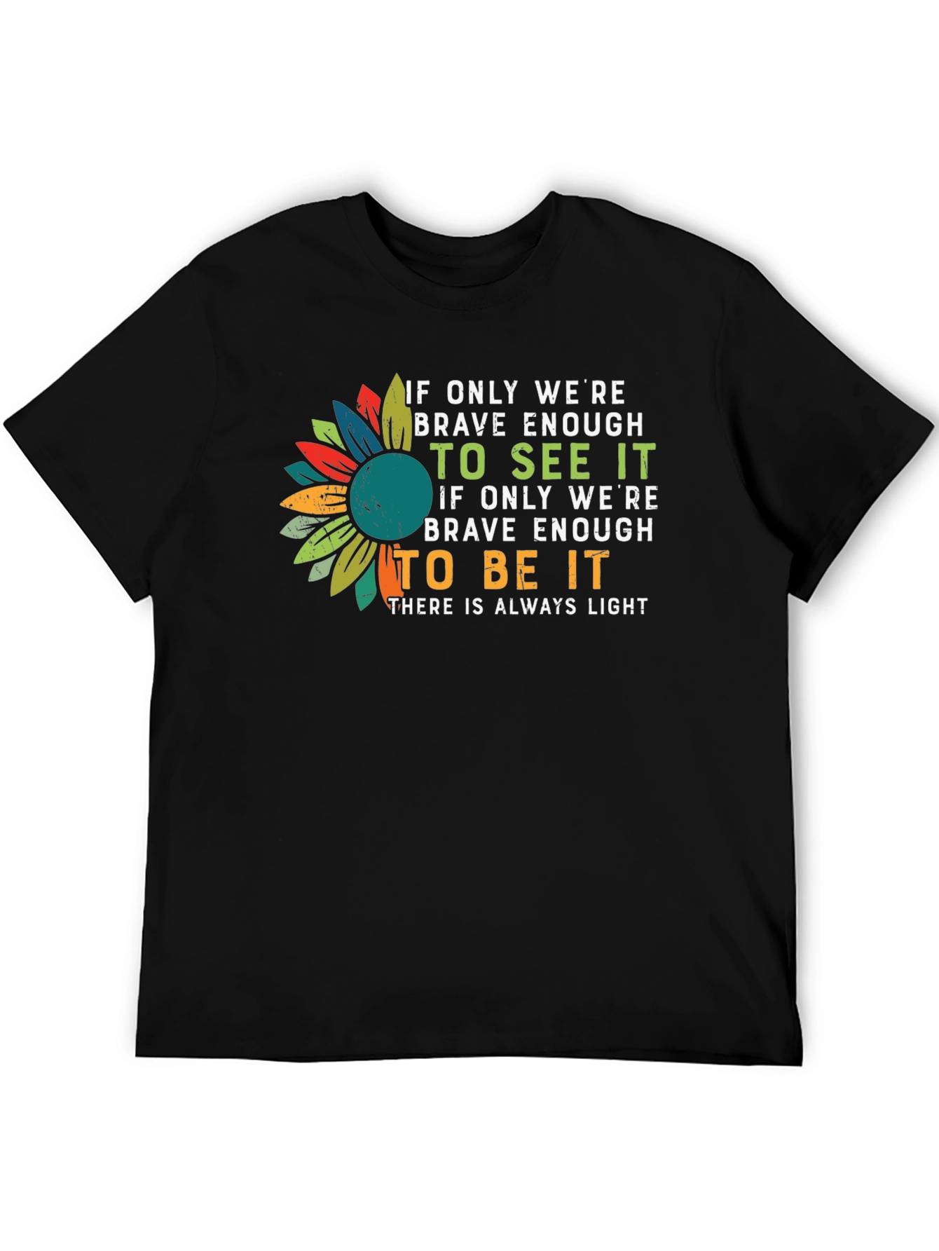 Black Sunflower Inspirational T-Shirt view 5