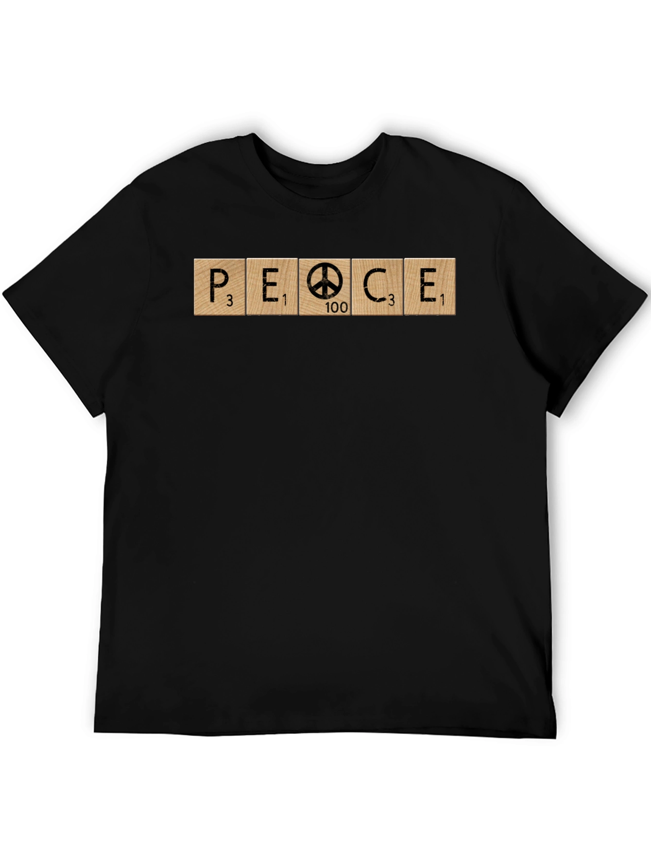 Black Peace Symbol Word Tile Graphic Tee - Unisex view 5