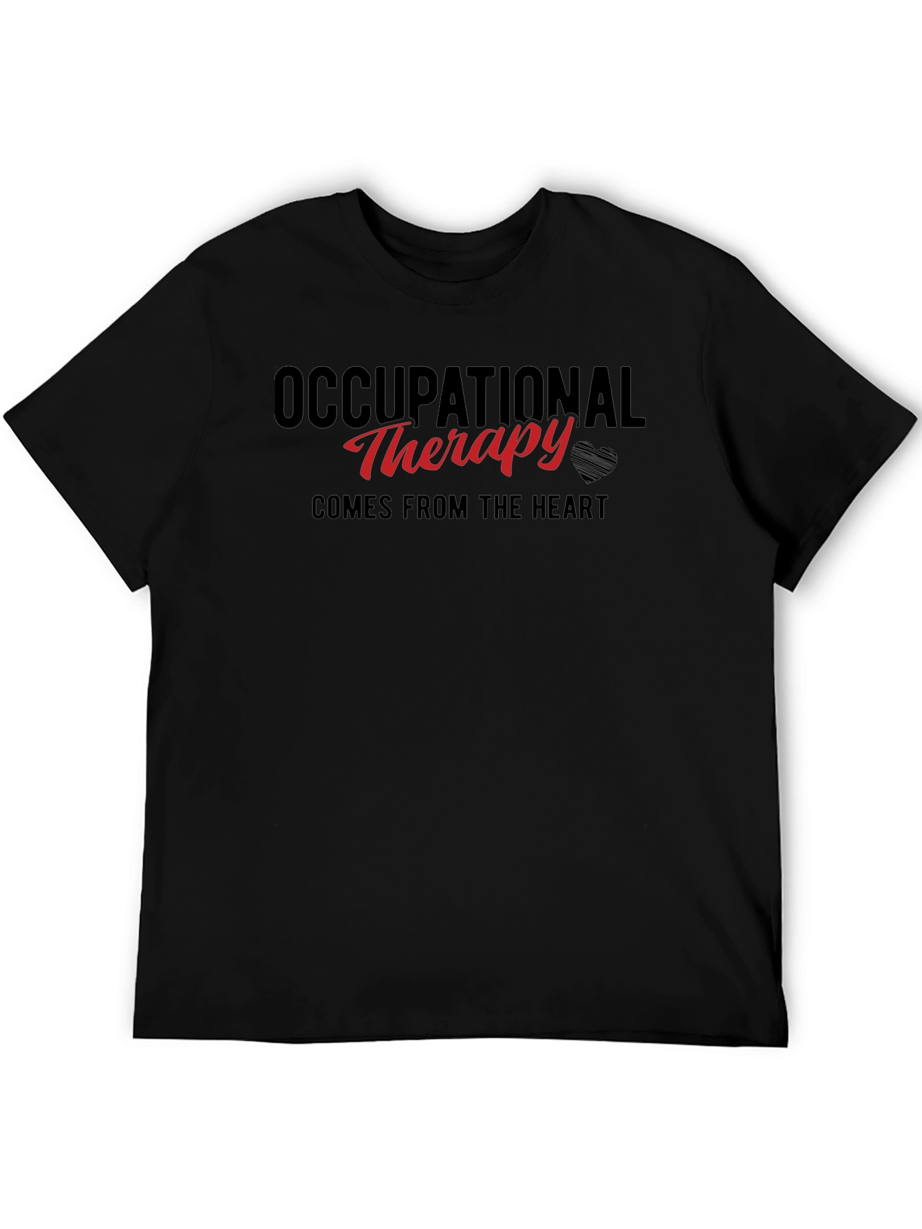Black Occupational Therapy T-Shirt: Comes From The Heart  view 5