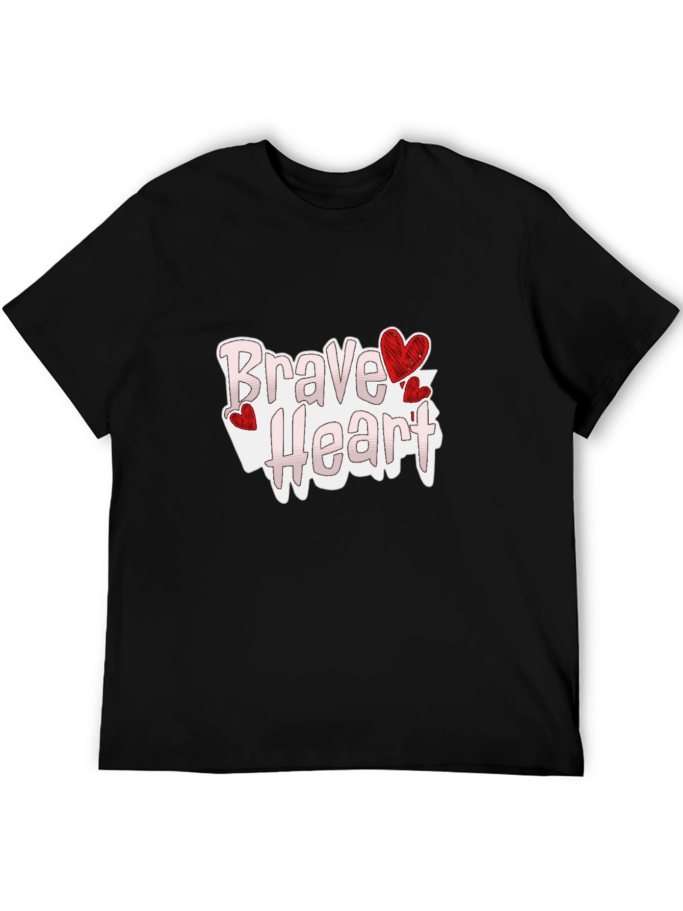 Black Brave Heart Graphic Tee - Love Valentine's Day view 5
