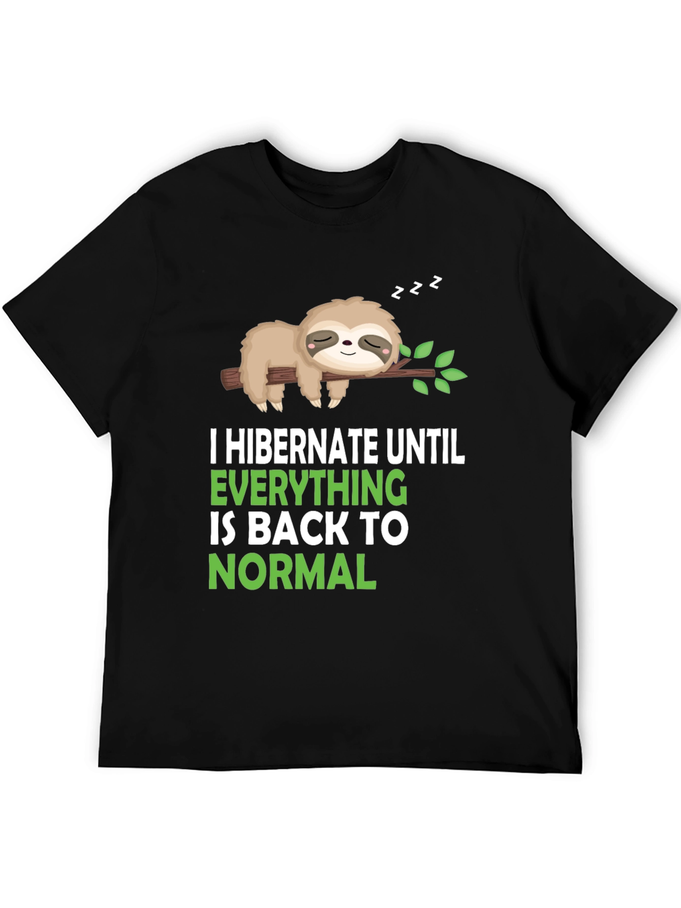 Black Hibernation Sloth Graphic Tee - Soft Cotton Blend view 5