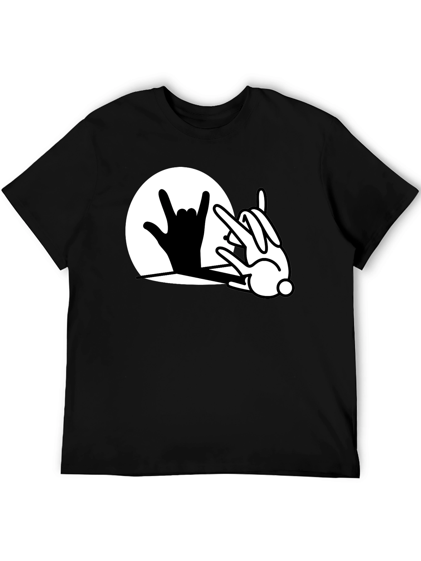 Black Rock On Bunny T-Shirt - Black Cotton Blend view 5