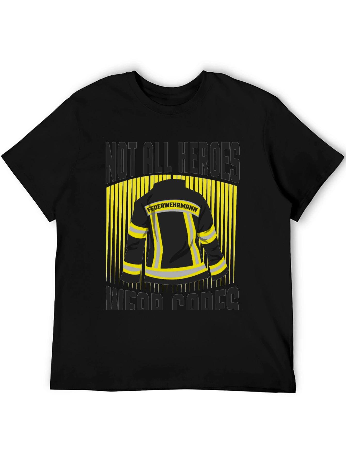 Black Firefighter Hero T-Shirt - Not All Heroes Wear Capes! view 5