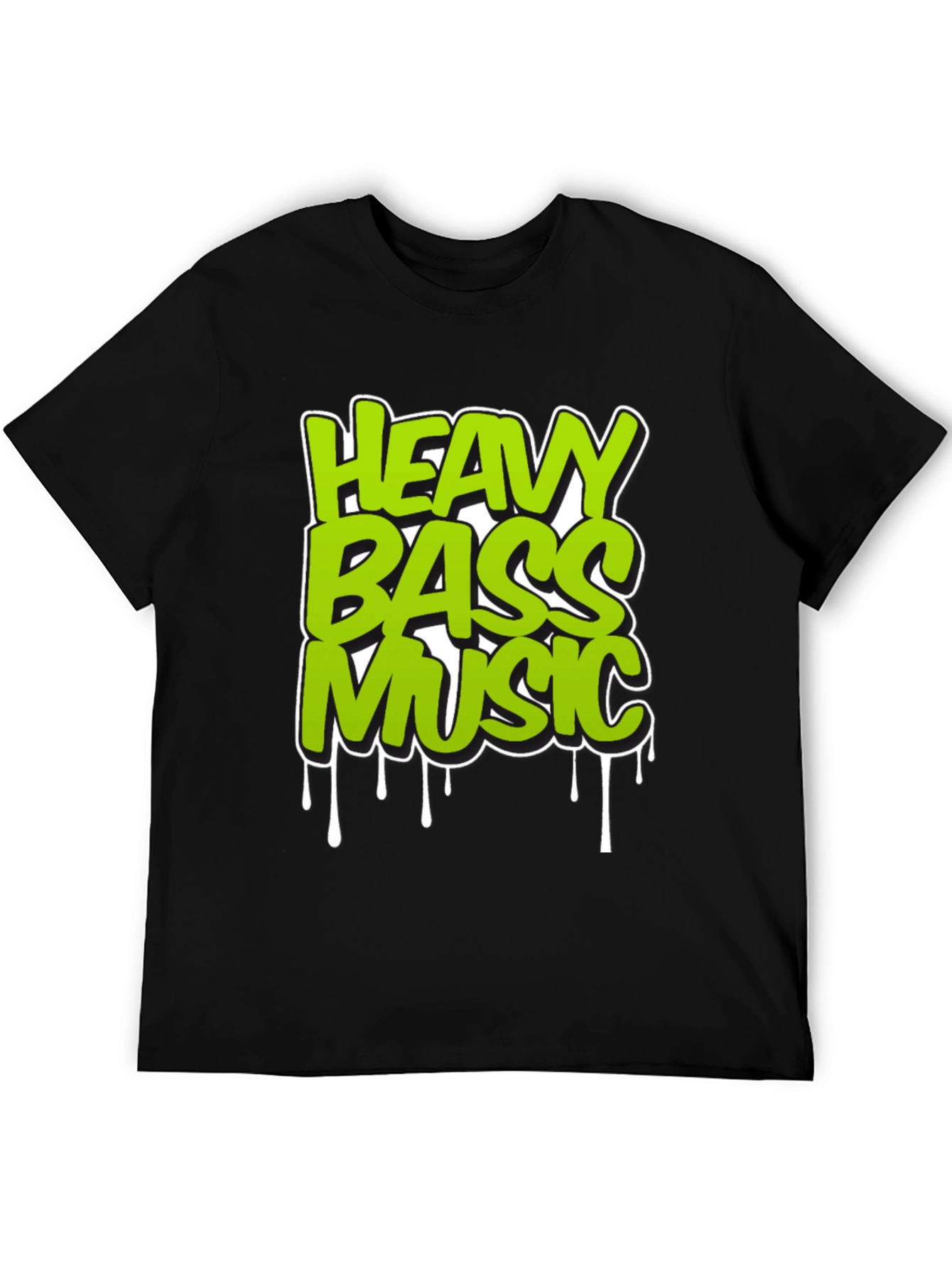 Black Heavy Bass Music T-Shirt - Unique Graphic Design view 5
