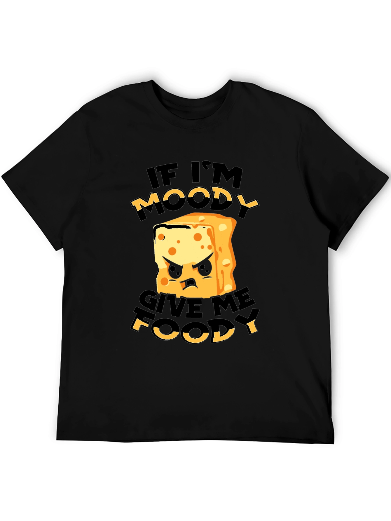 Black Moody Foodie Black T-Shirt - Funny Graphic Tee view 5