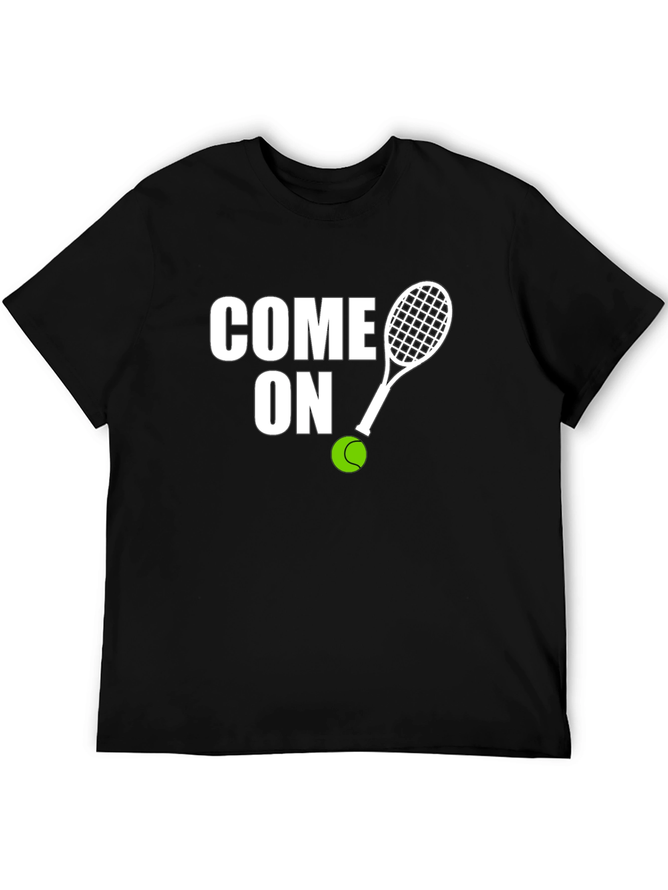 Black Come On Tennis Graphic Tee - Sporty Unisex T-Shirt view 5