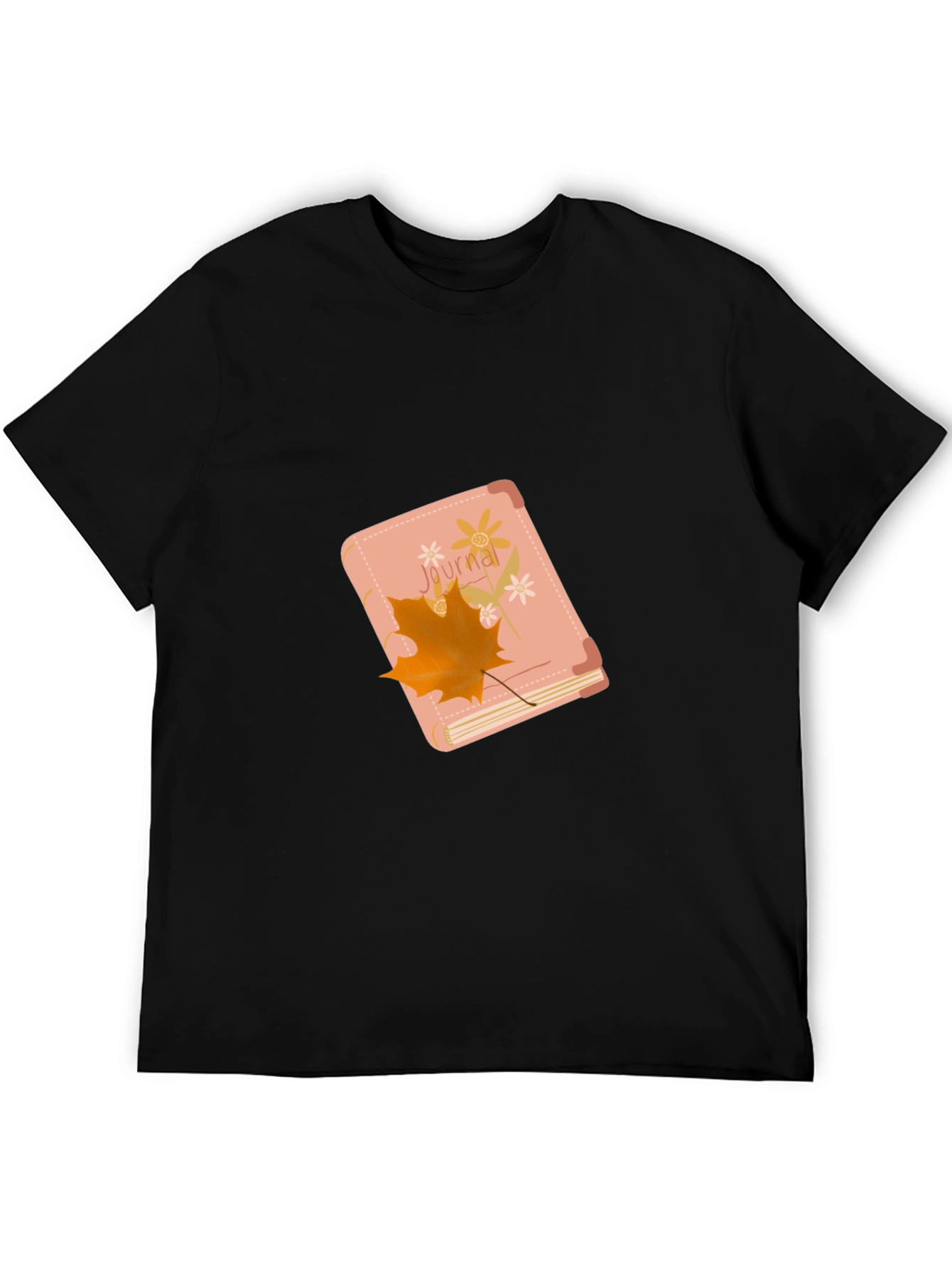 Black Journal & Leaf Graphic Tee - Unisex Style view 5