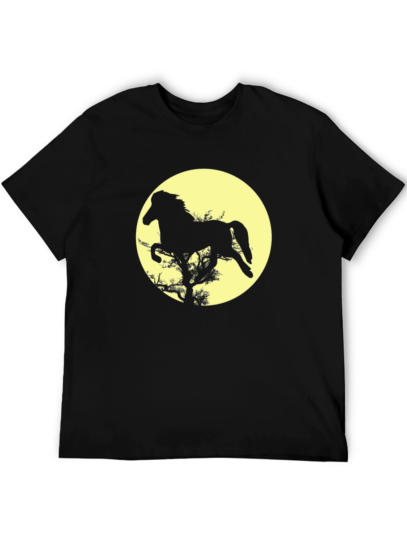 Black Horse Silhouette Graphic Tee - Black view 5