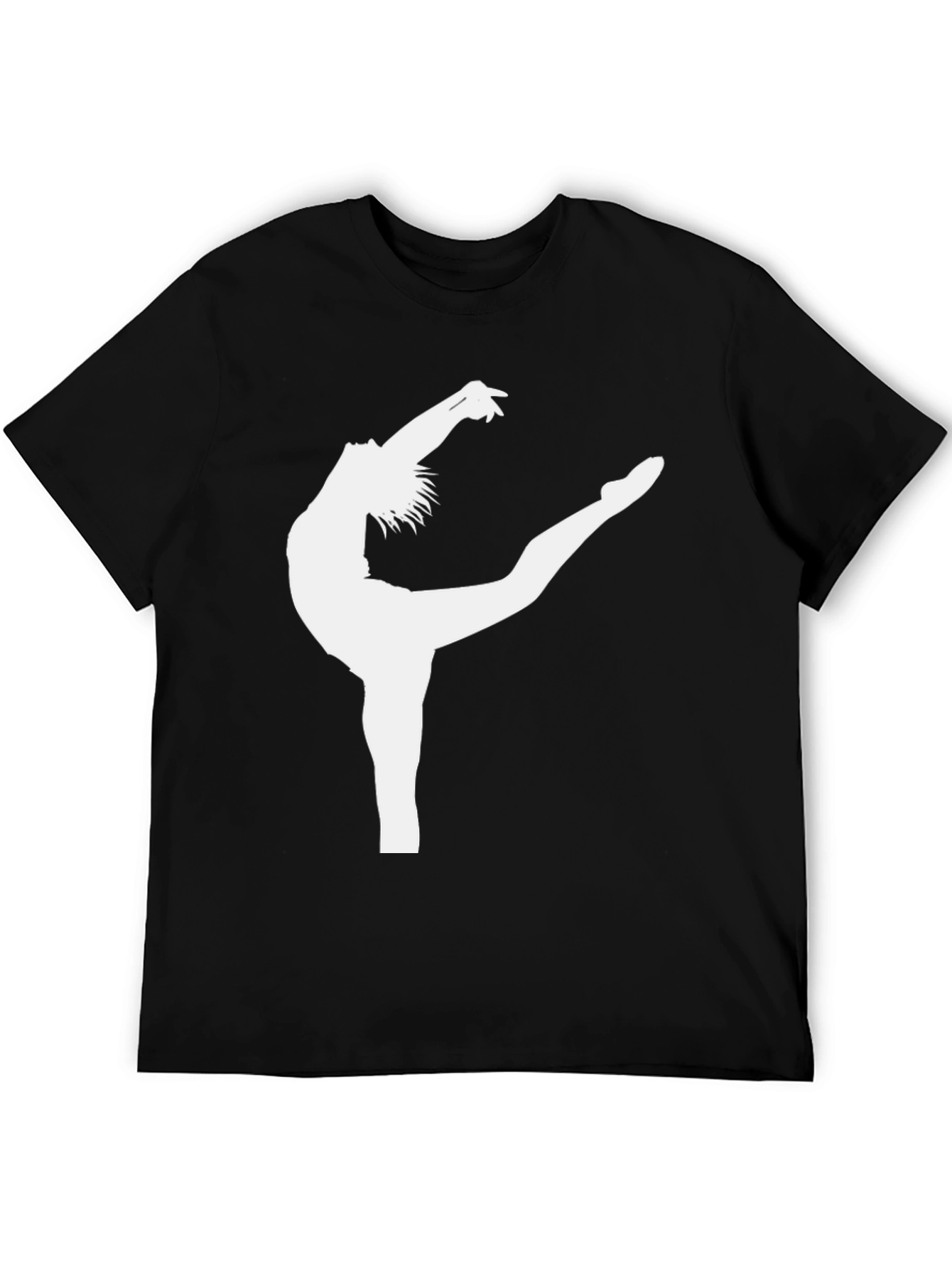 Black Gymnast Silhouette Graphic Black Tee view 5