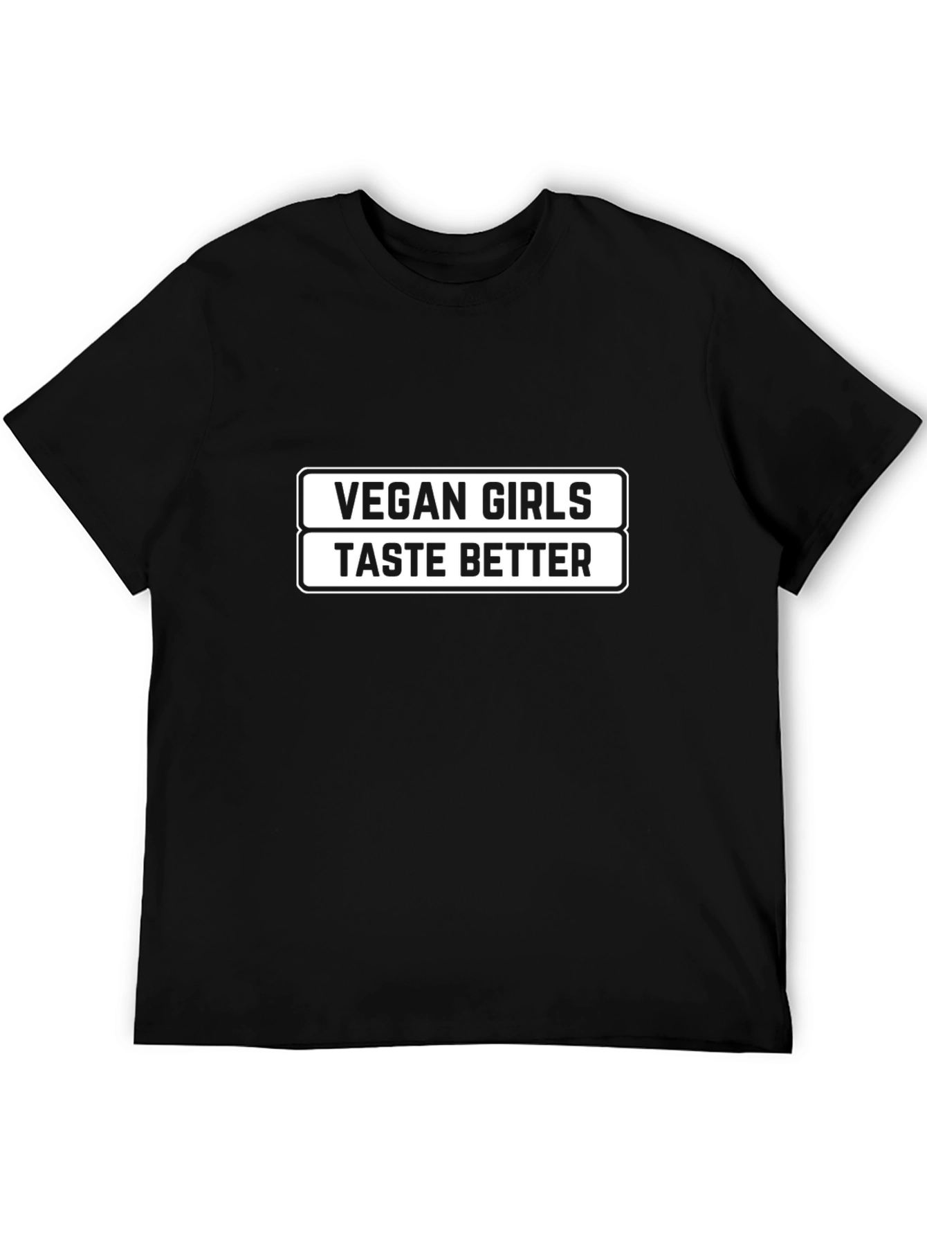 Black Vegan Girls Taste Better Graphic Tee view 5