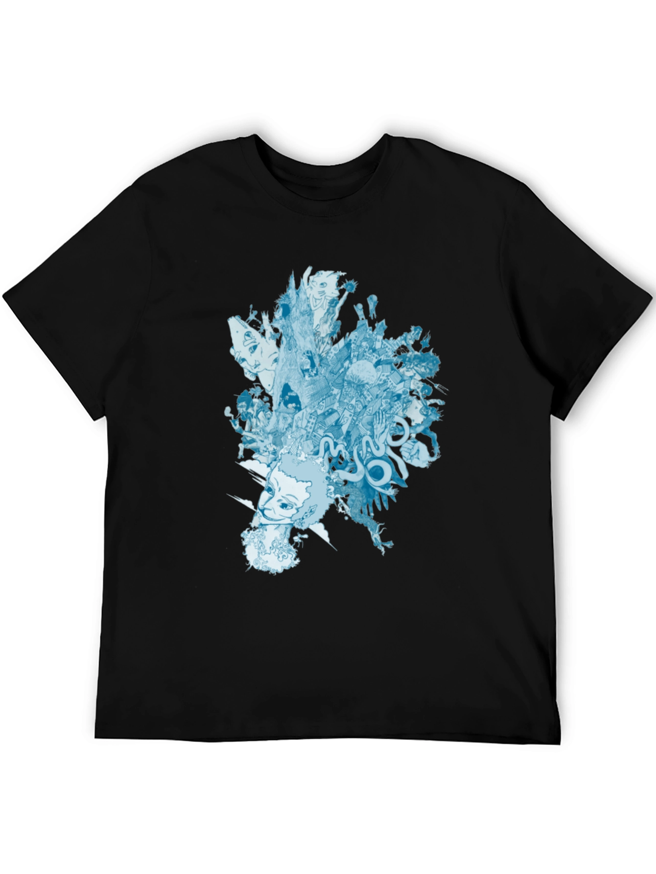 Black Abstract Graphic Print Black T-Shirt view 5