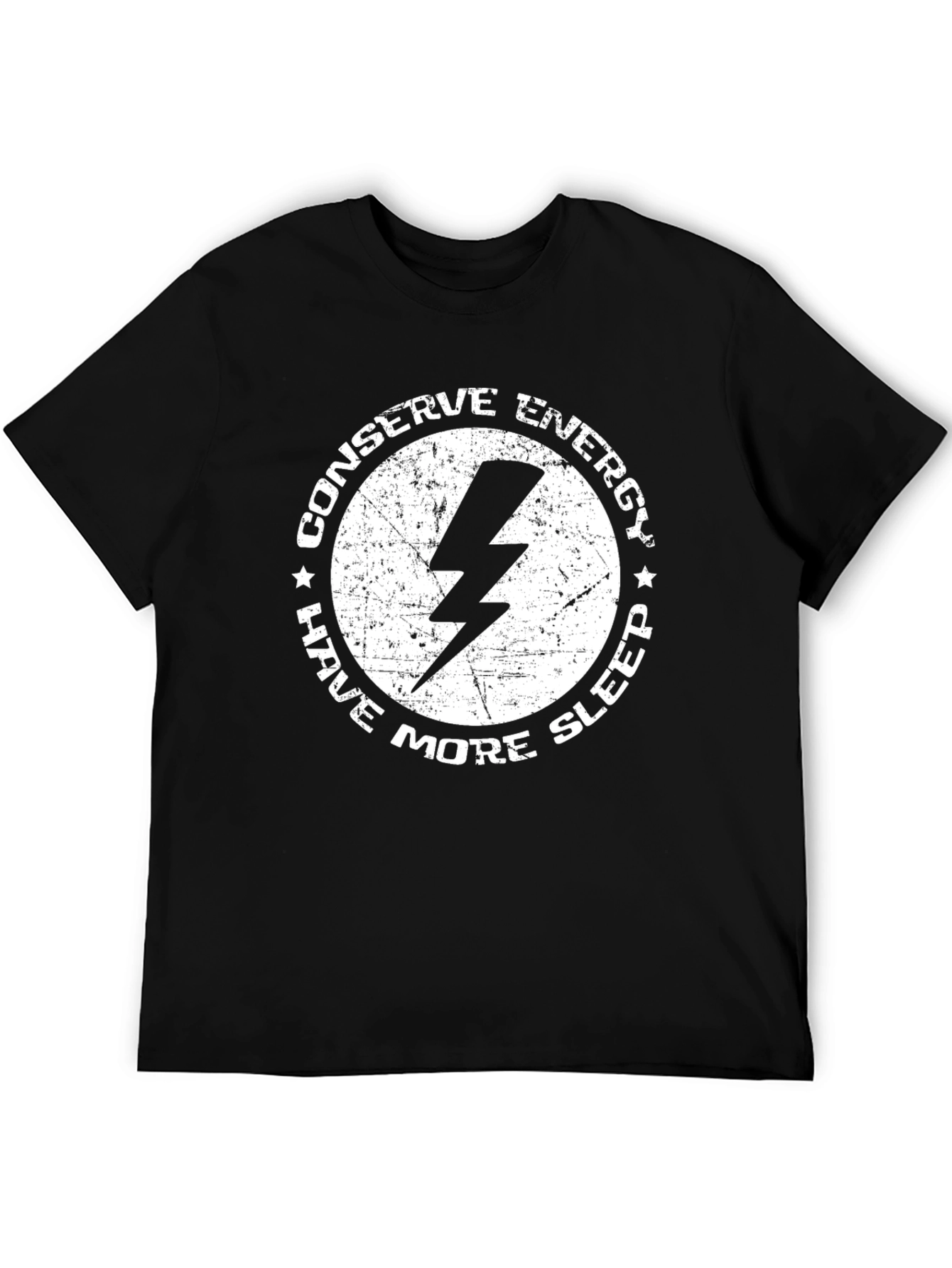 Black Conserve Energy Lightning Bolt Graphic T-Shirt view 5