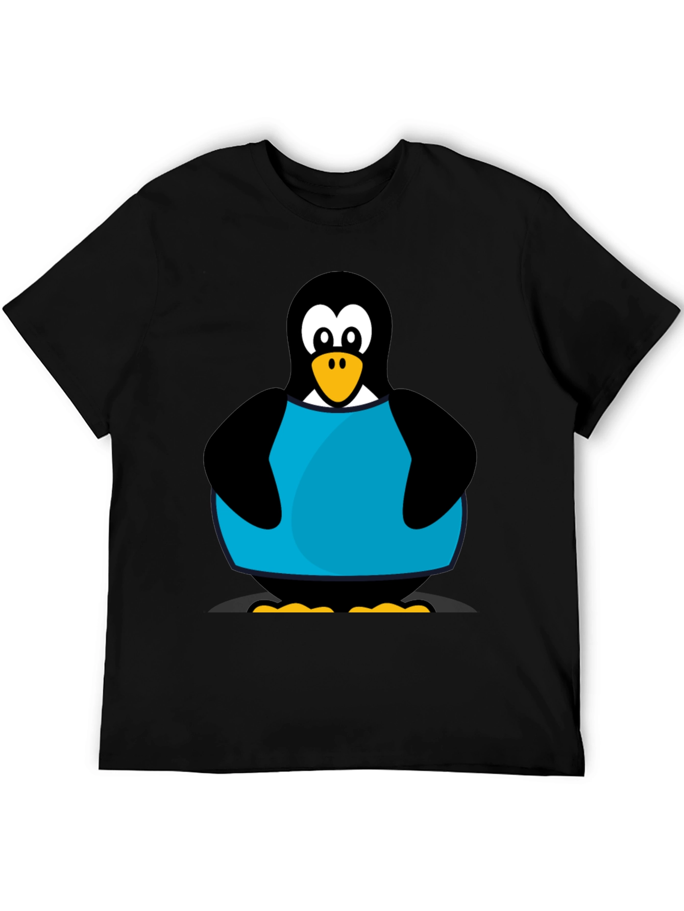 Black Penguin Graphic T-Shirt - Black Cotton Tee view 5
