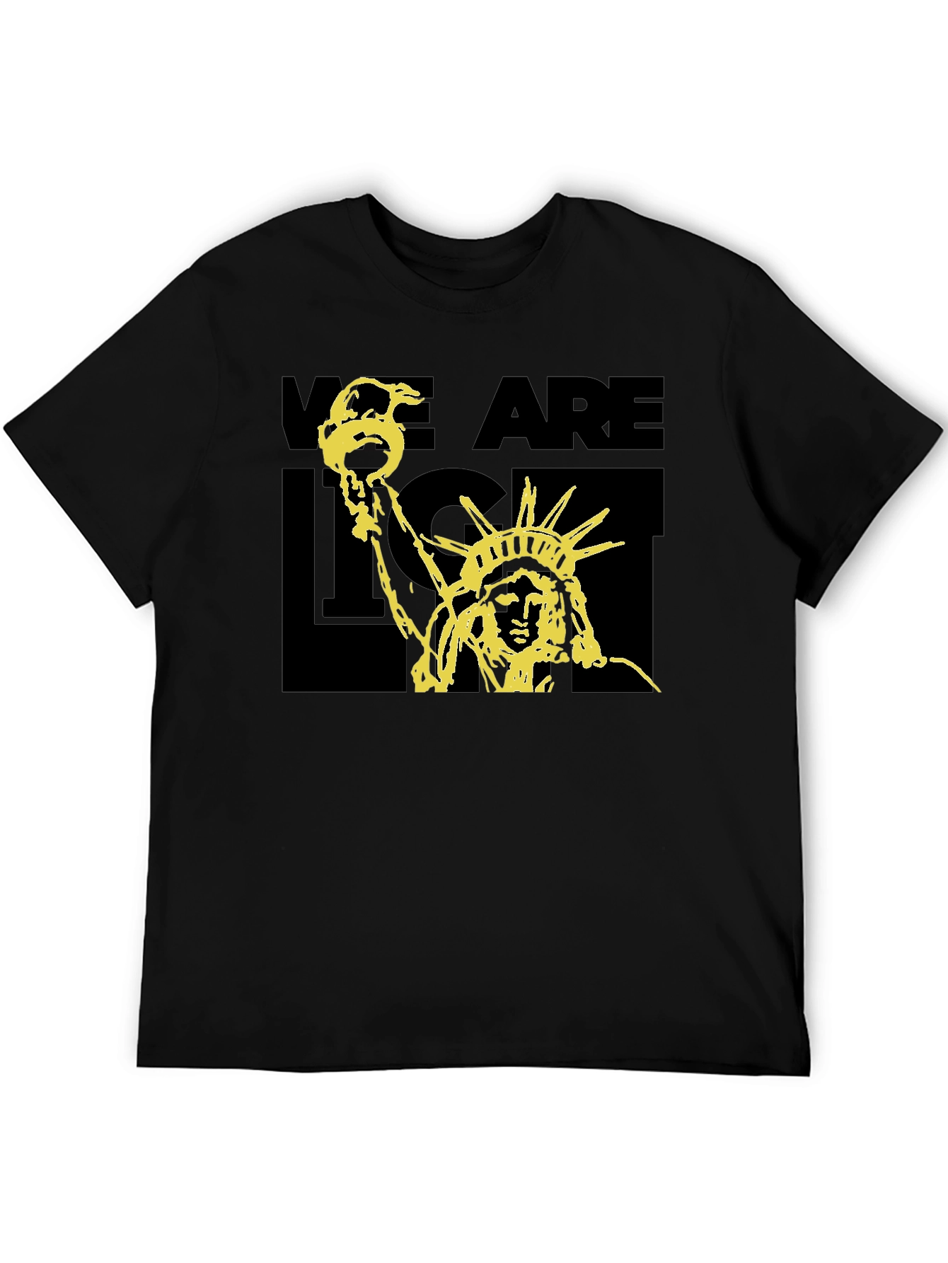 Black Statue of Liberty Graphic Print T-Shirt - Black view 5