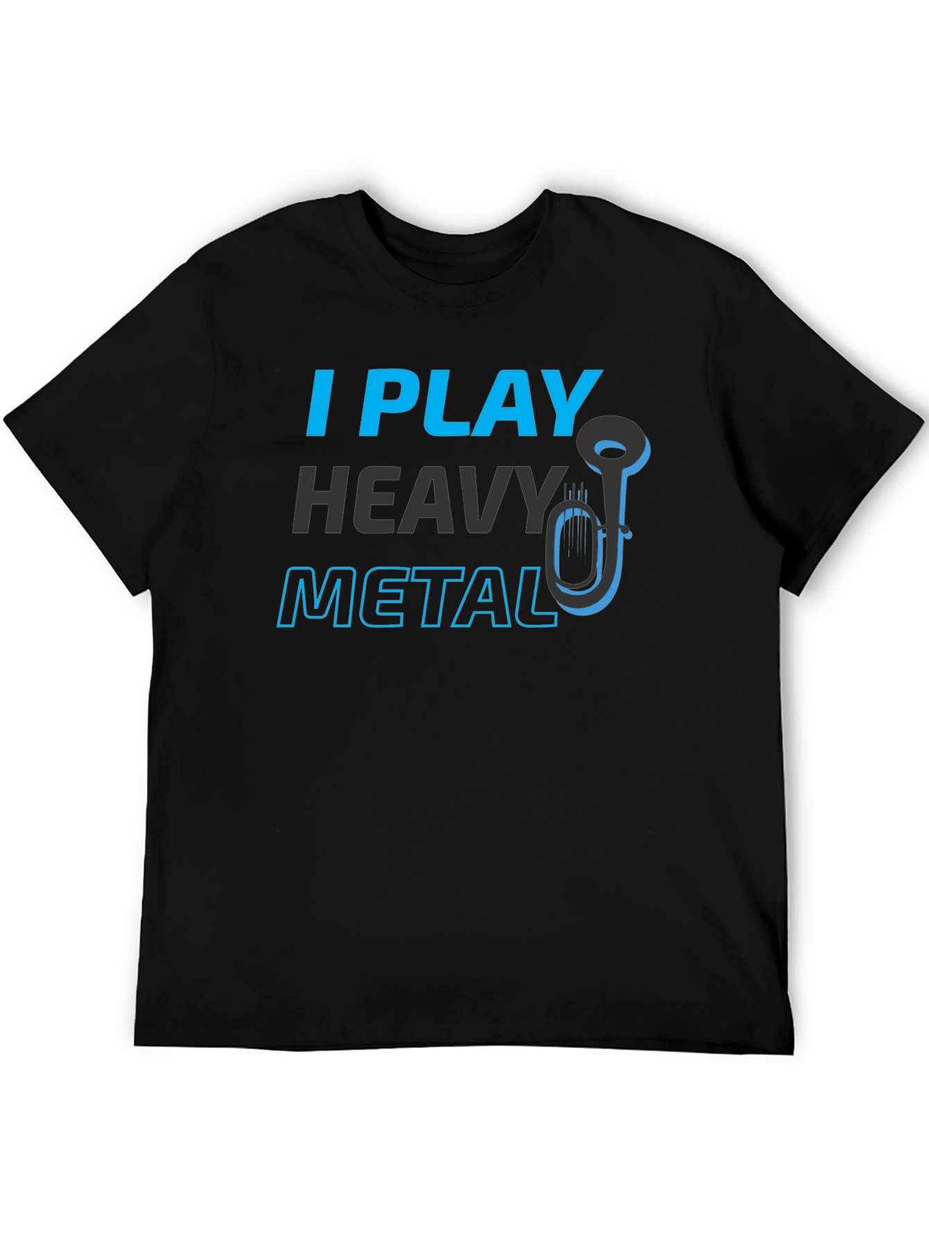Black I Play Heavy Metal T-Shirt - Funny Musician Tee view 5