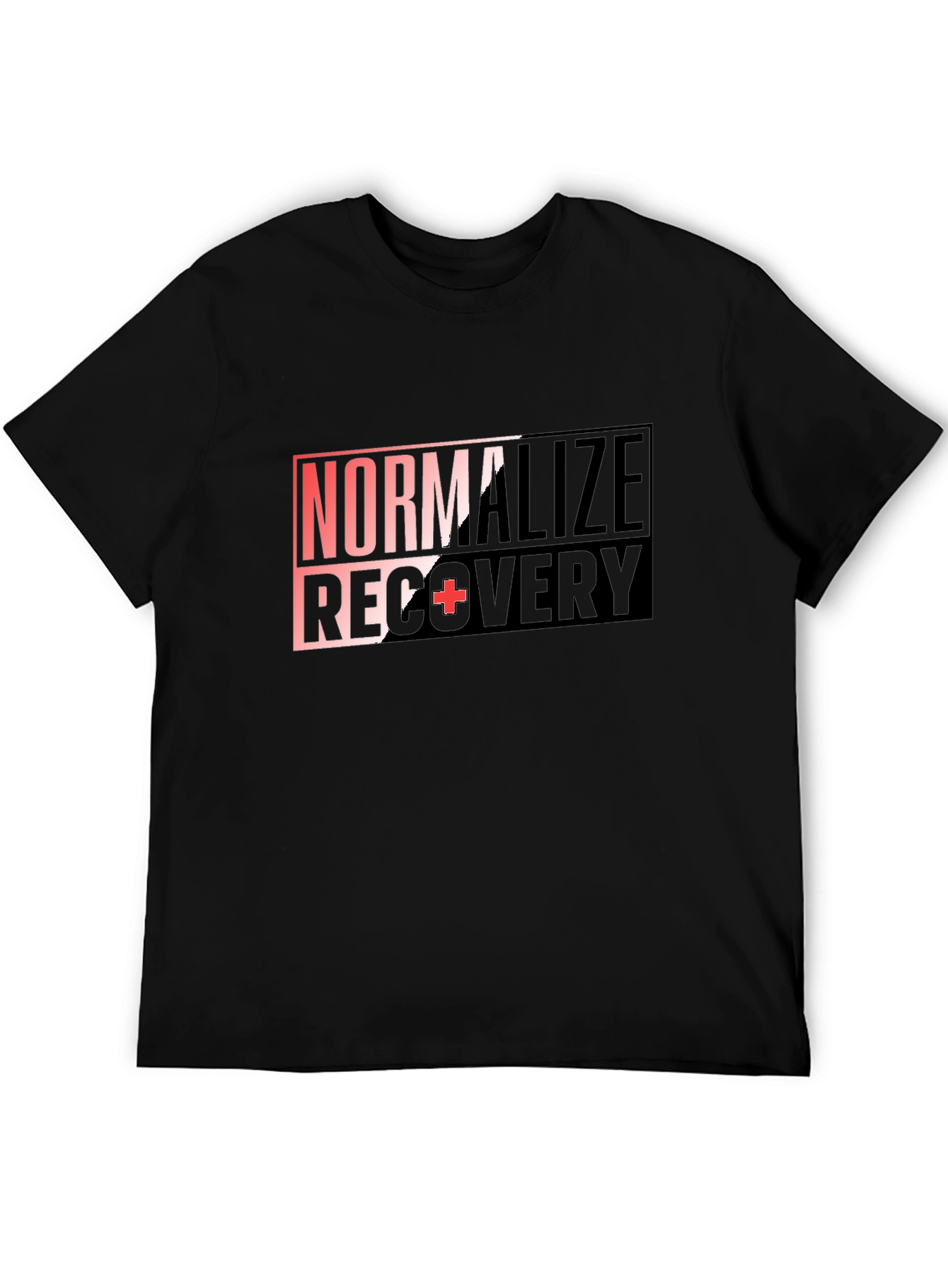 Black Normalize Recovery T-Shirt - Graphic Print Black Tee view 5