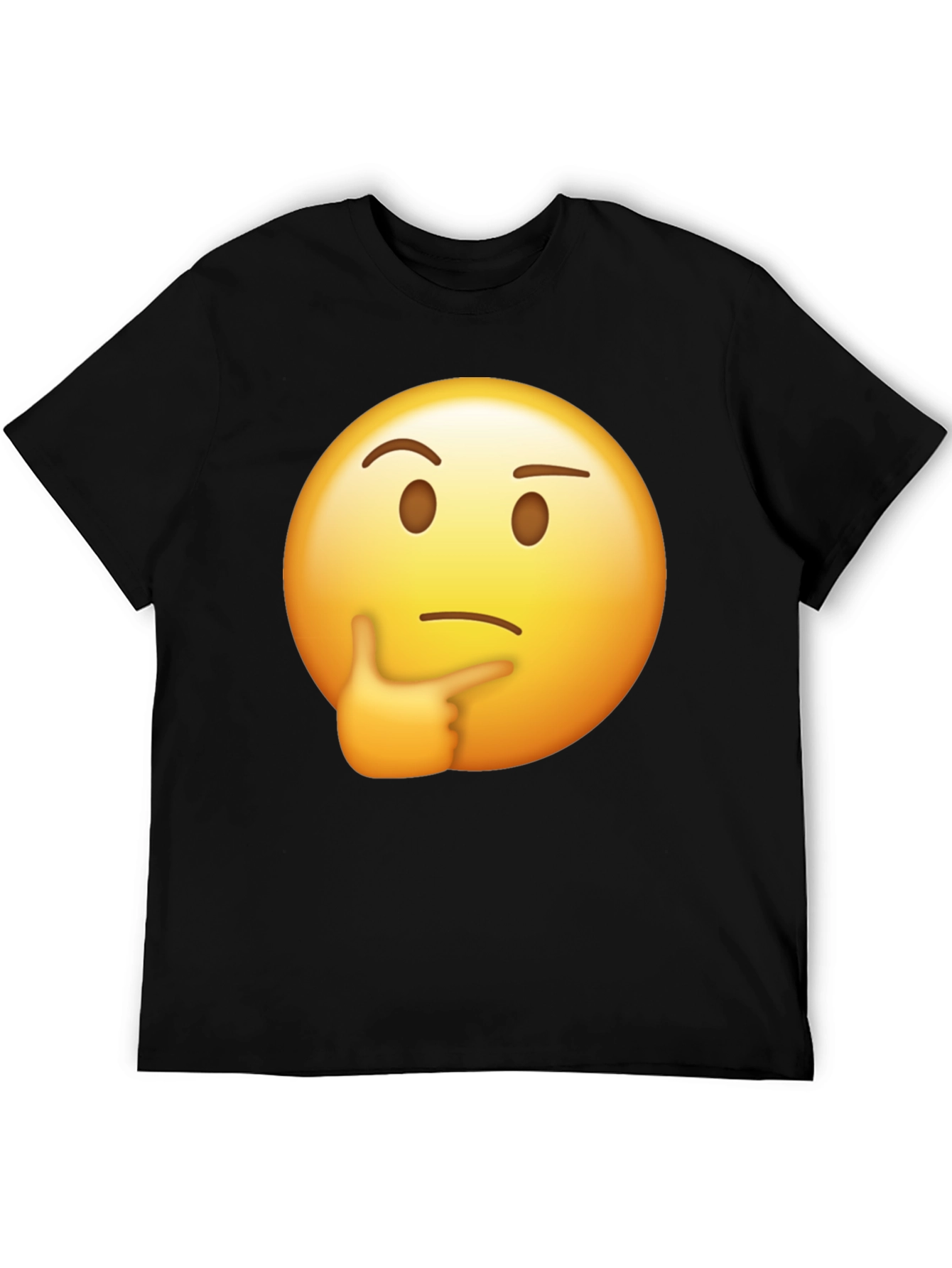 Black Thinking Emoji Graphic T-Shirt view 5