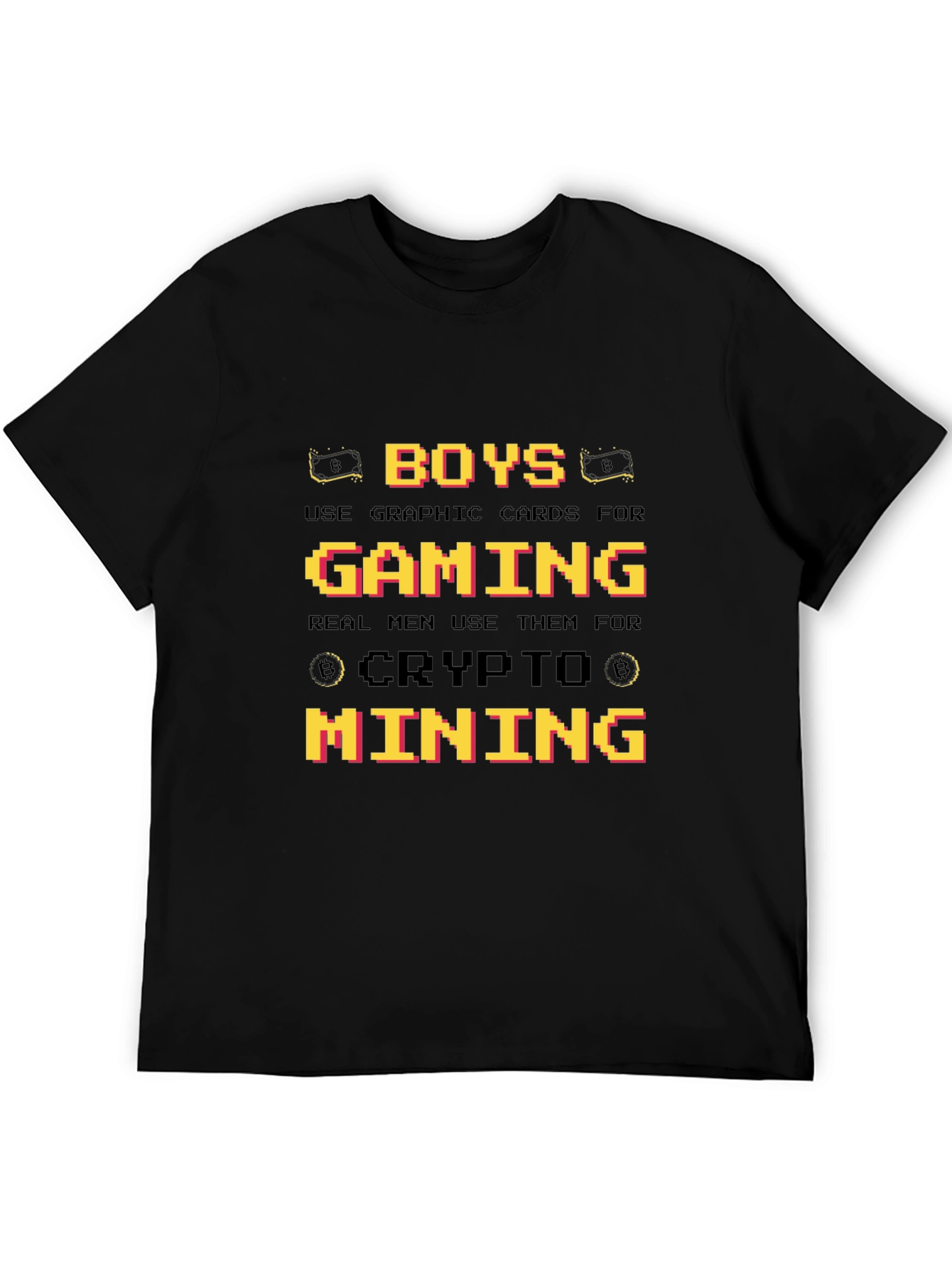 Black Crypto Mining Graphic T-Shirt - Gamer Gift view 5