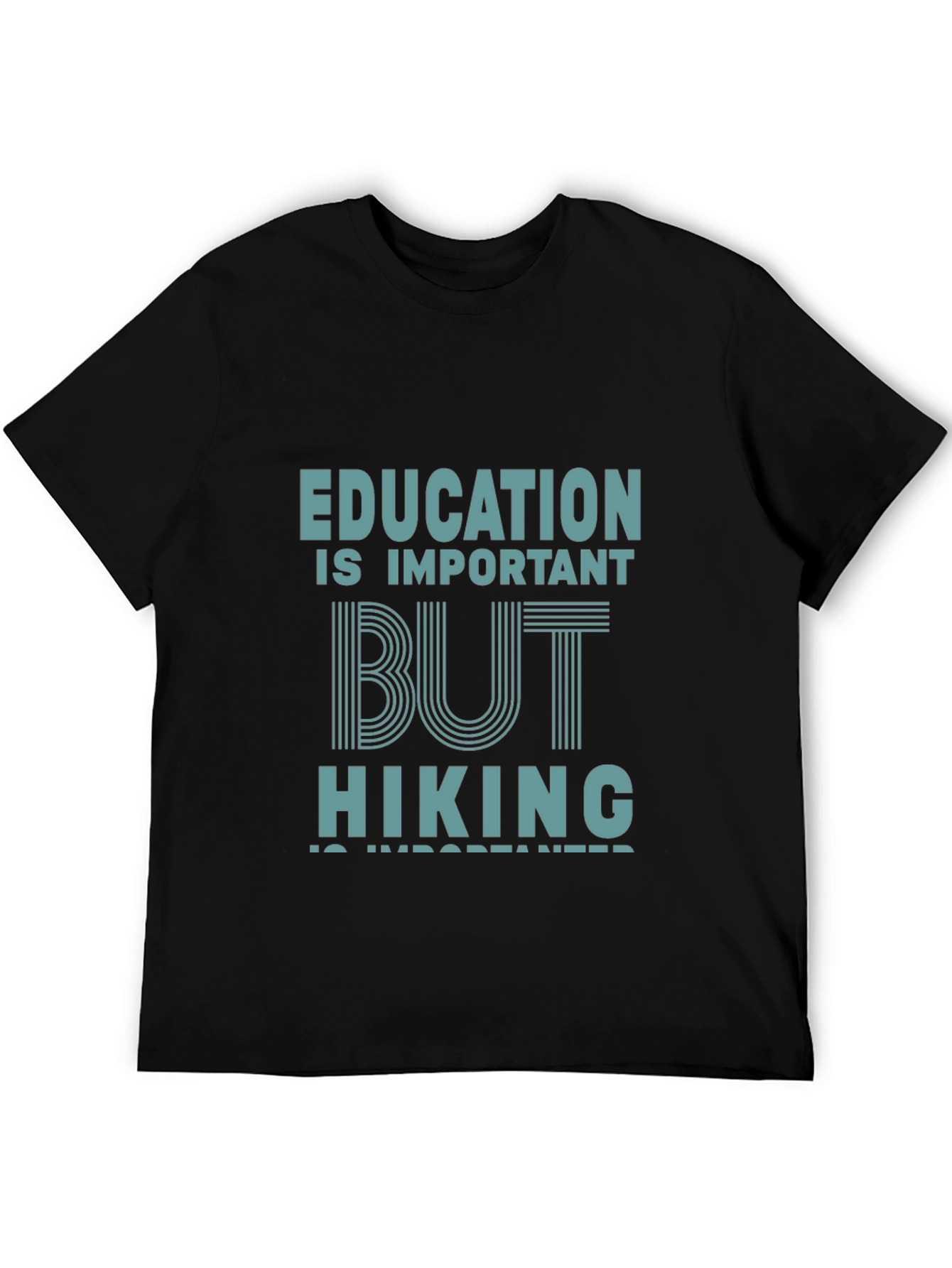 Black Education vs Hiking Tee - Mens Graphic Novelty T-Shirt view 5