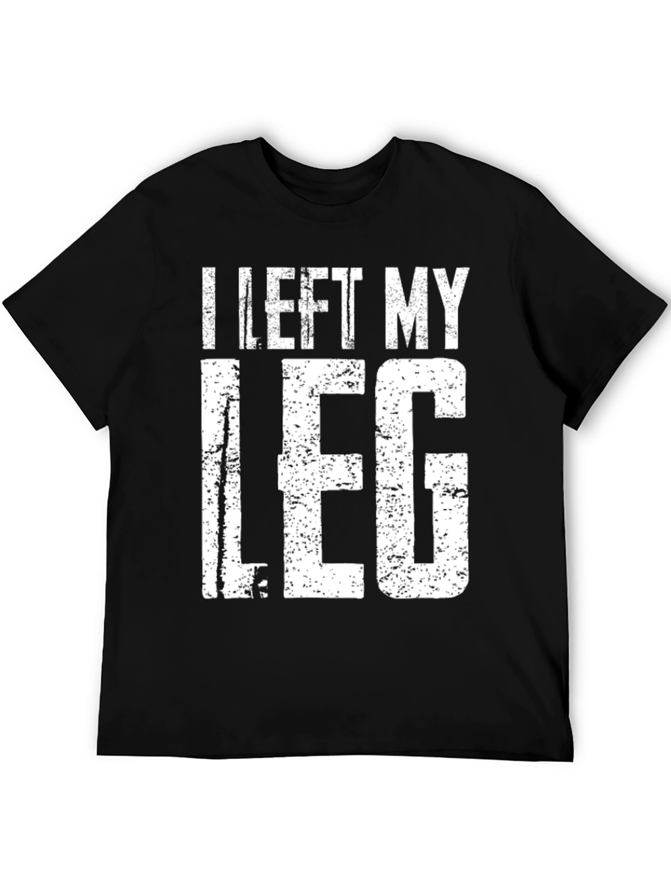 Black I Left My Leg T-Shirt - Humor Tee view 5