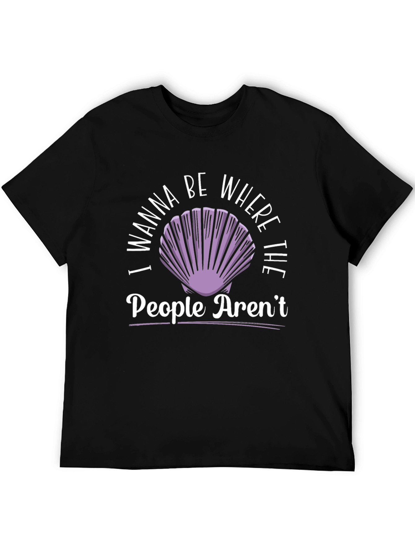 Black I Wanna Be Where The People Aren't T-Shirt view 5