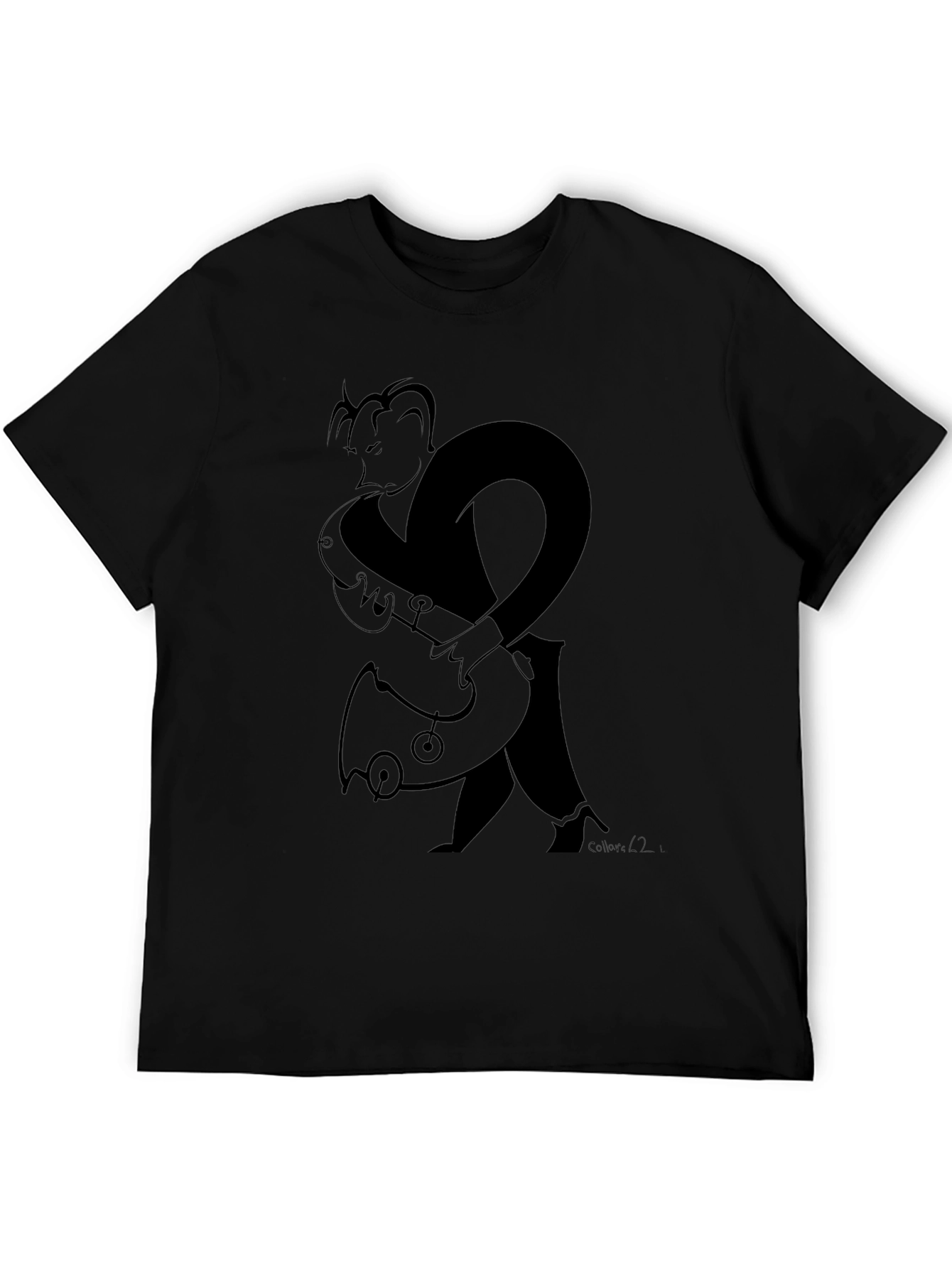 Black Saxophone Player Graphic Tee - Black view 5