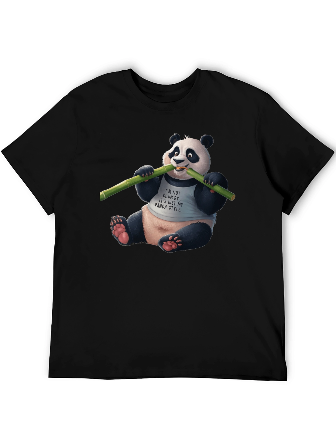 Black Panda Style Black T-Shirt view 5