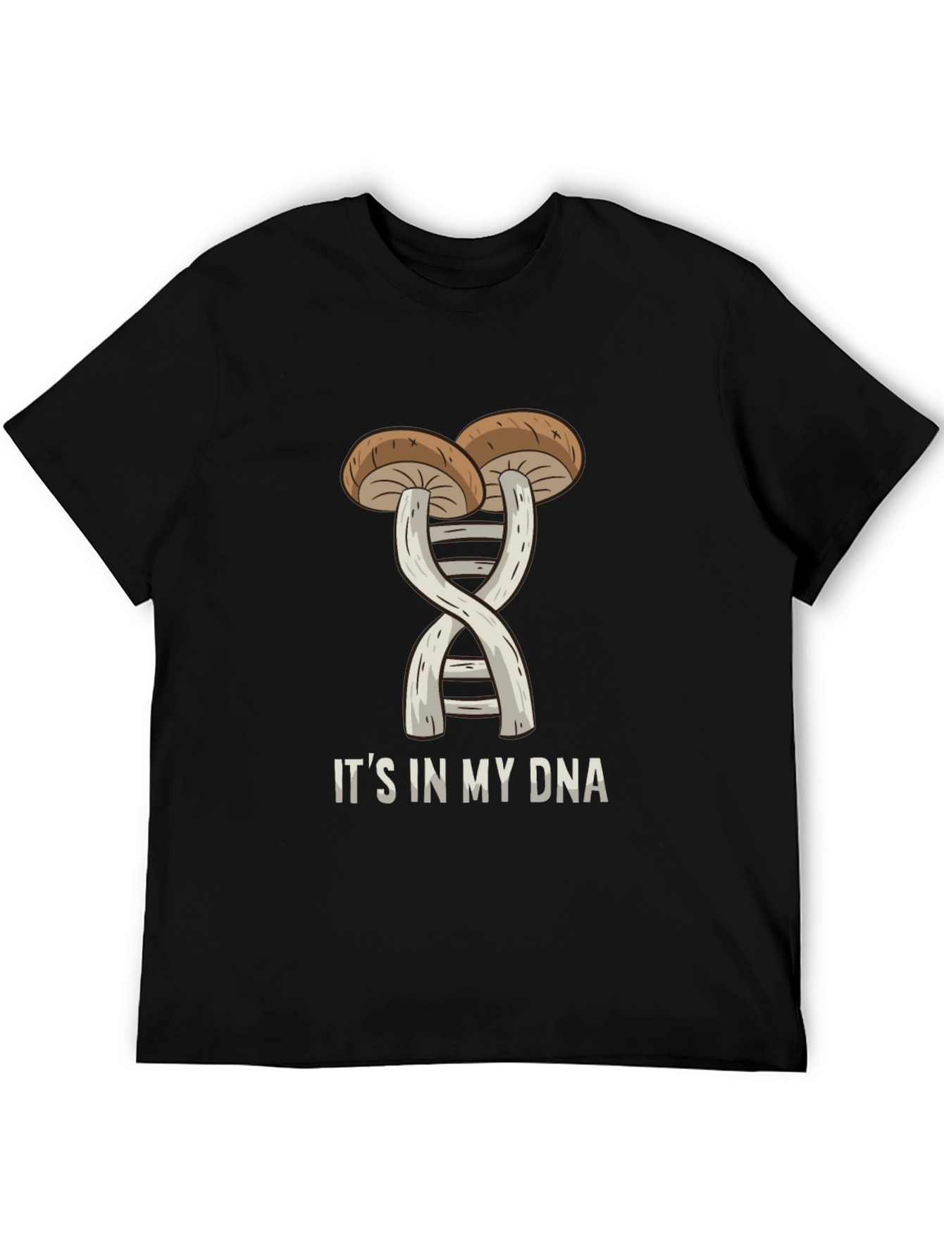Black Mushroom DNA T-Shirt - "It's in my DNA" Black Tee view 5