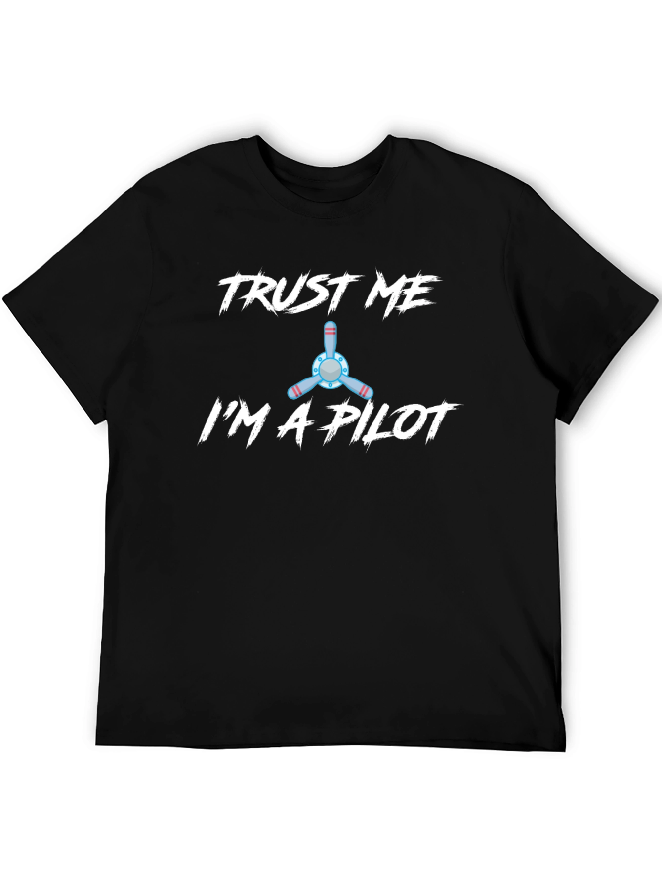 Black Trust Me I'm a Pilot T-Shirt view 5