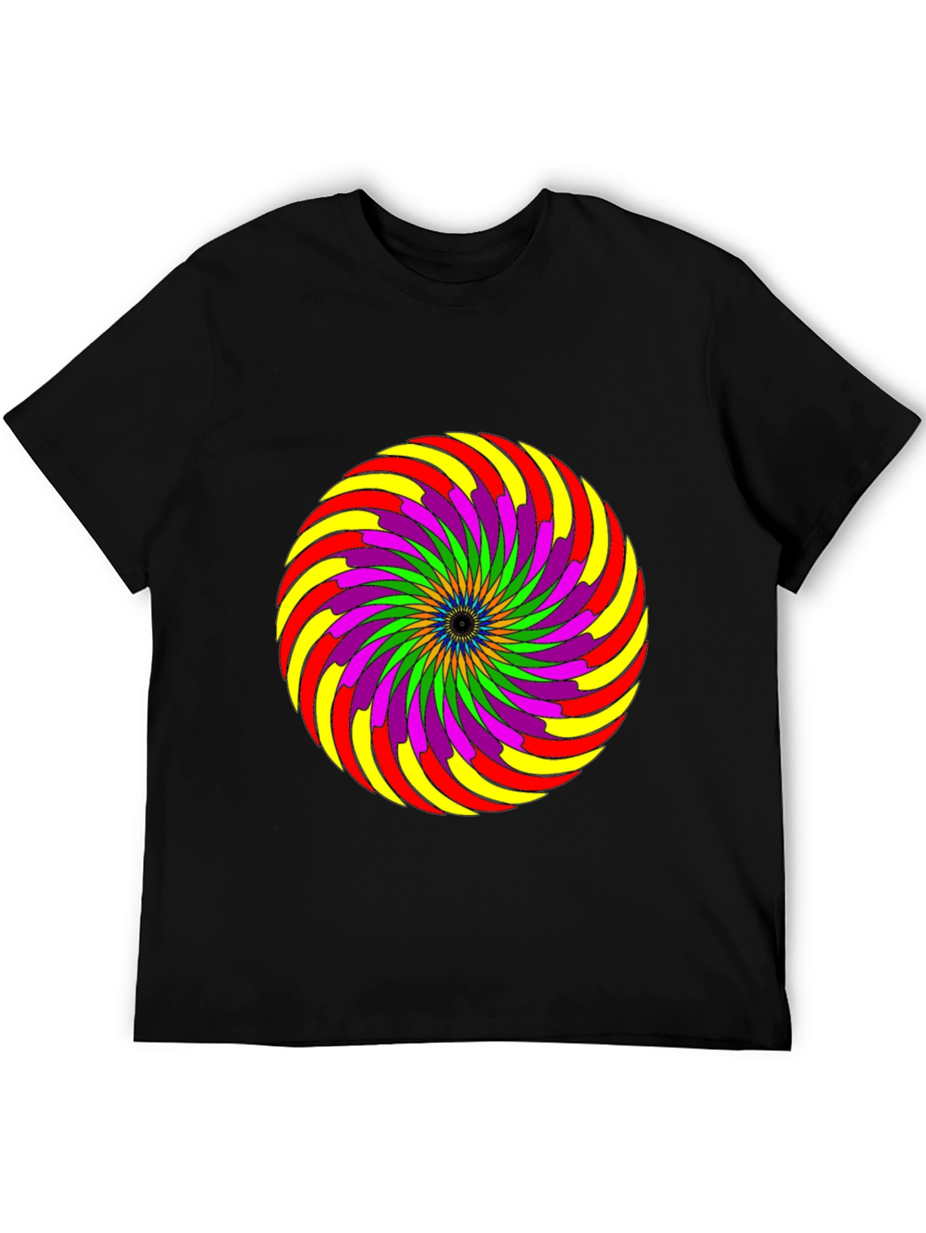 Black Psychedelic Swirl Graphic Tee - Black view 5