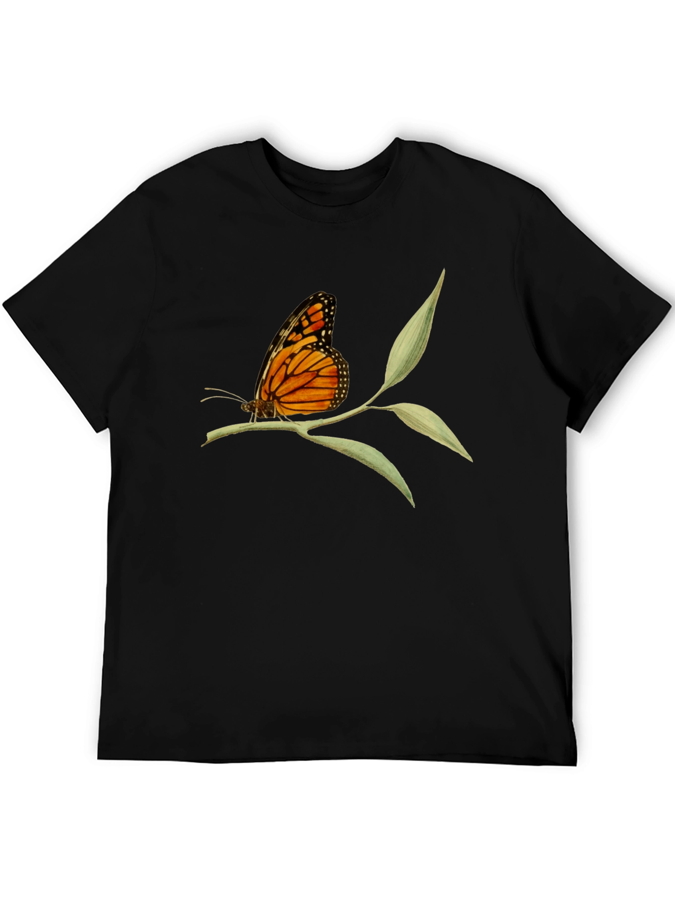 Black Butterfly on Branch Graphic Tee view 5