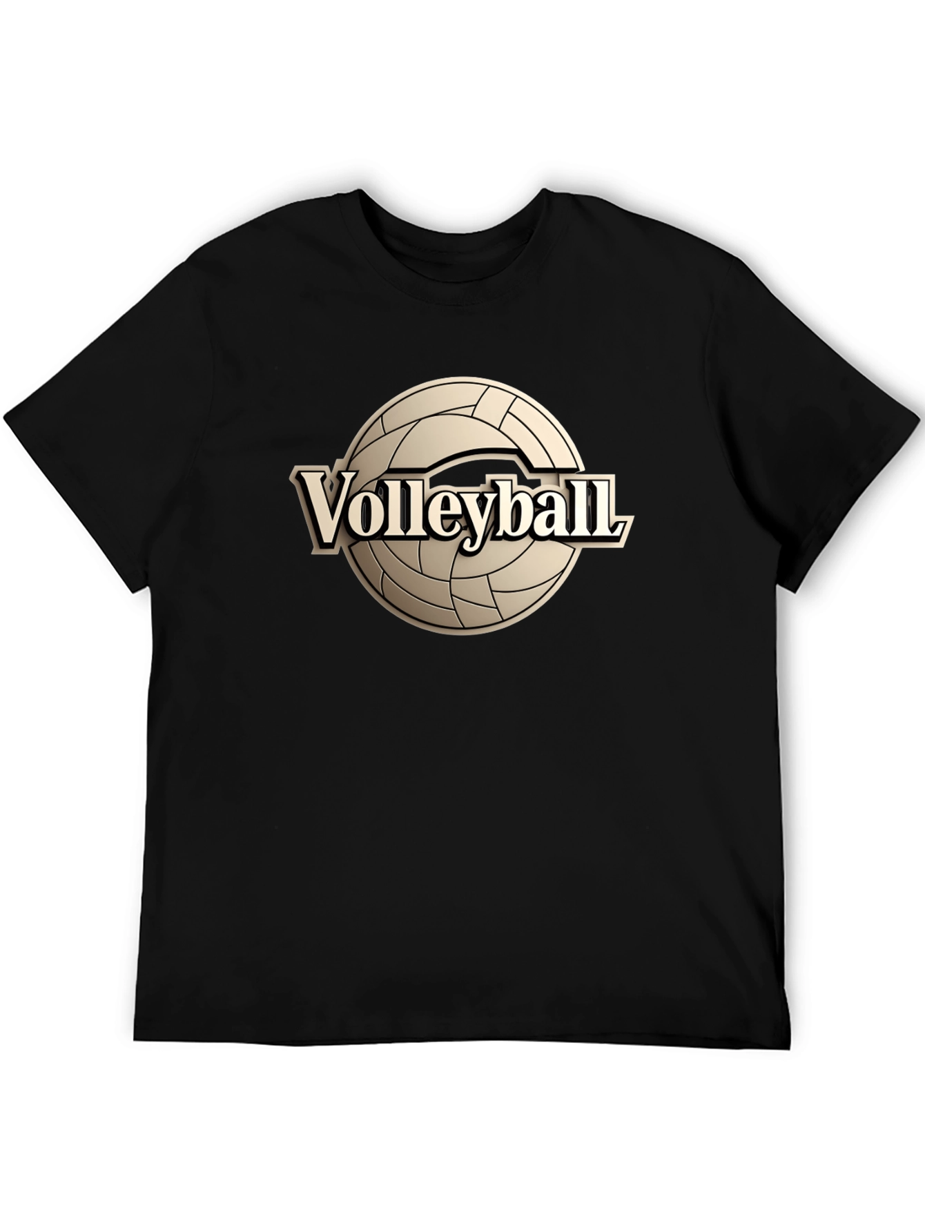 Black Volleyball Graphic Tee - Black Cotton T-Shirt view 5