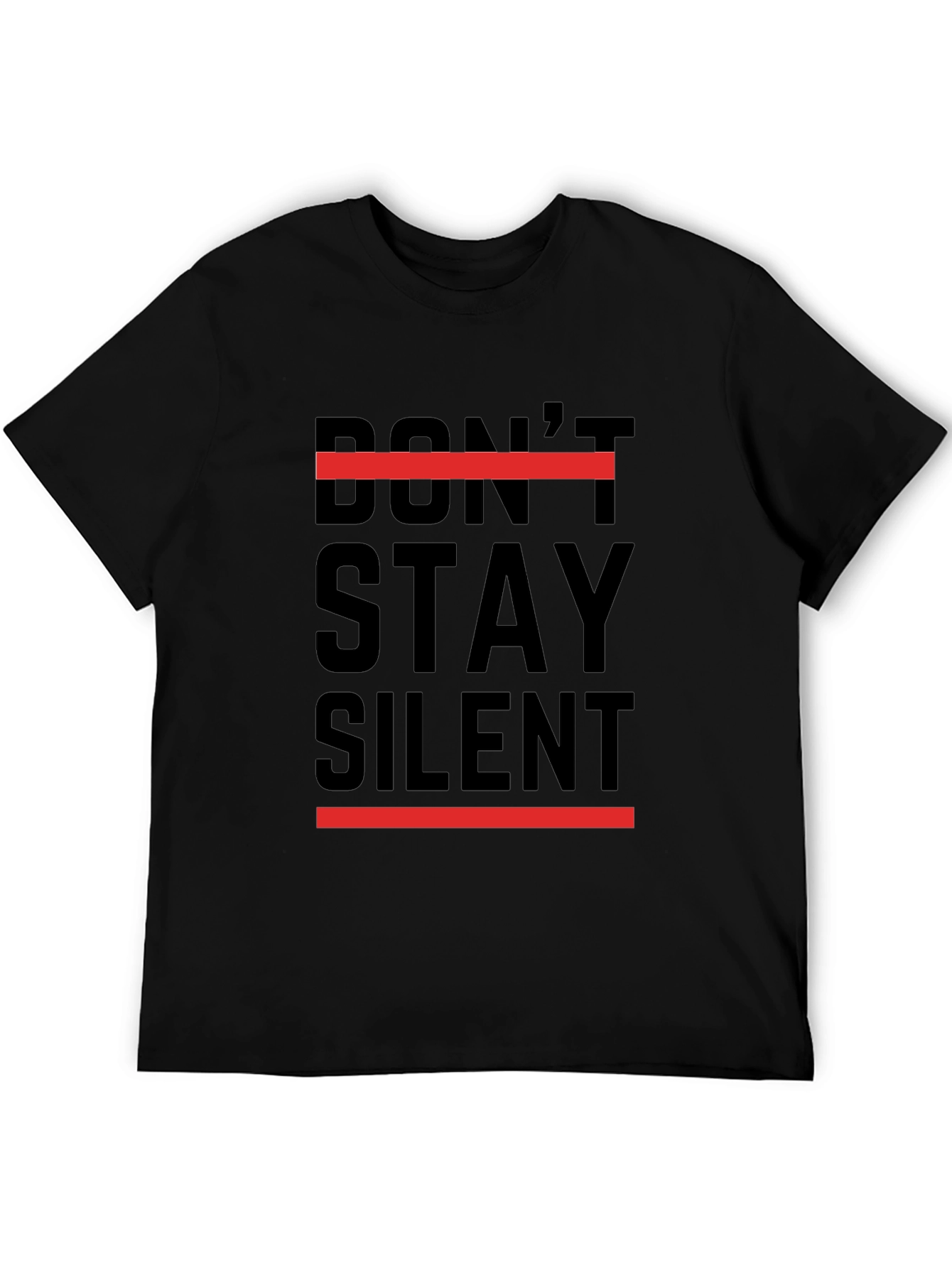 Black Don't Stay Silent Graphic Tee - Black view 5