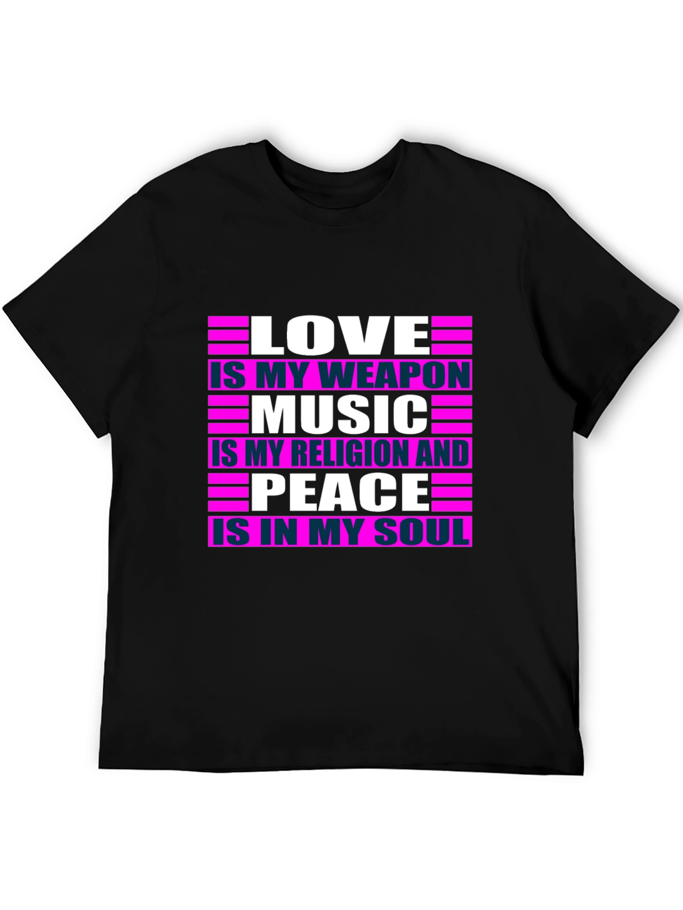 Black Love Music Peace T-Shirt - Positive Message Tee view 5