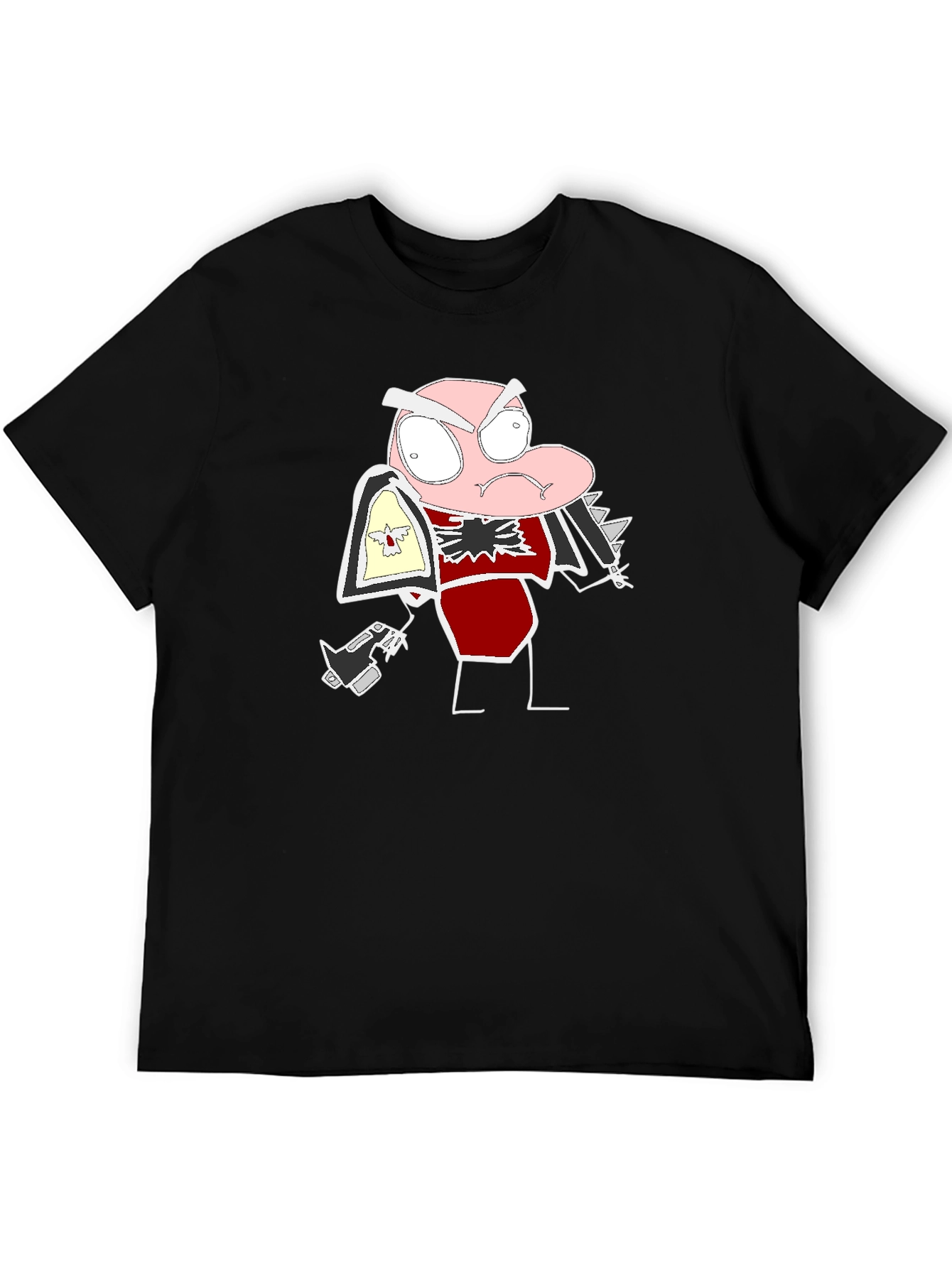 Black Cartoon Character T-Shirt view 5