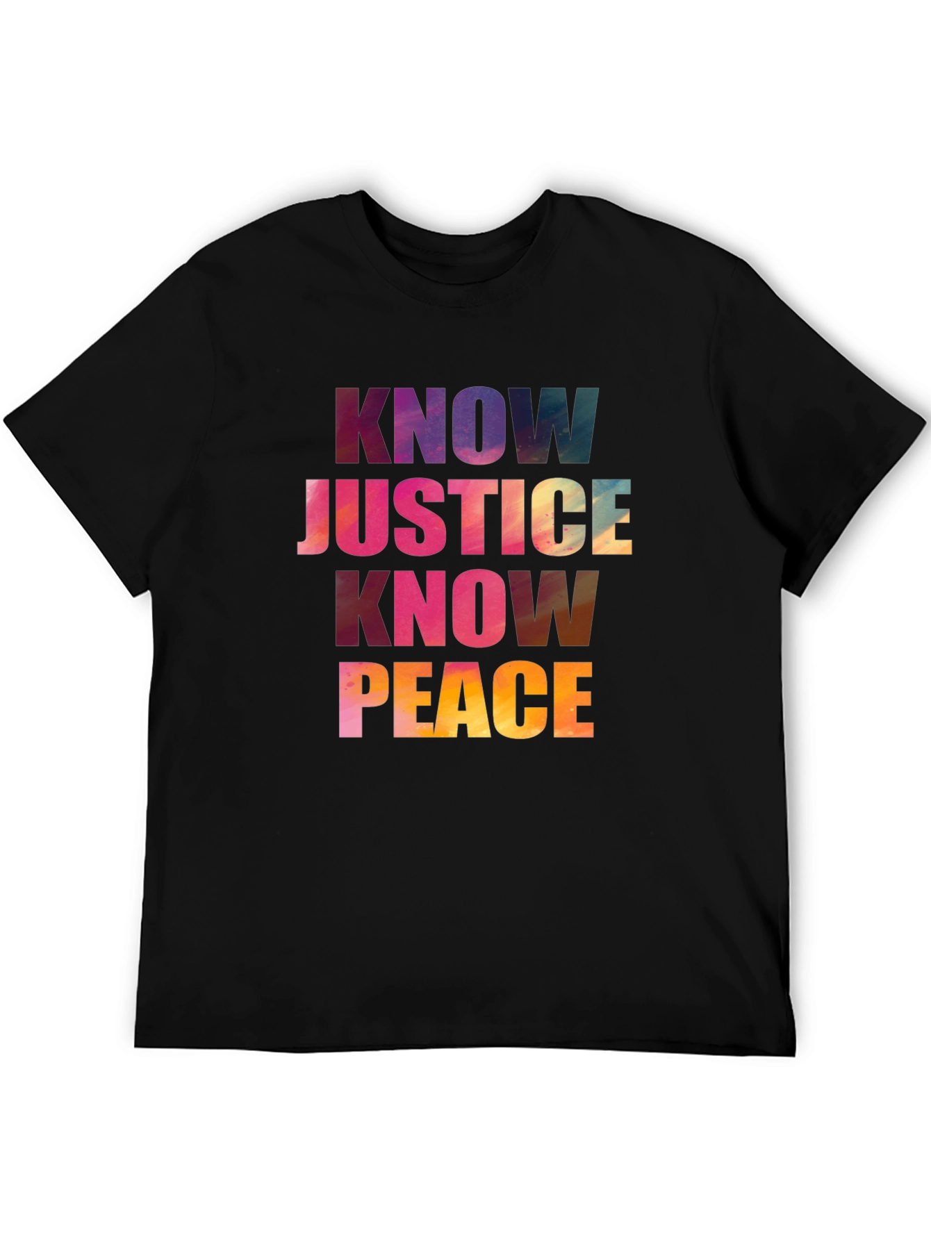 Black Know Justice Know Peace Graphic T-Shirt view 5