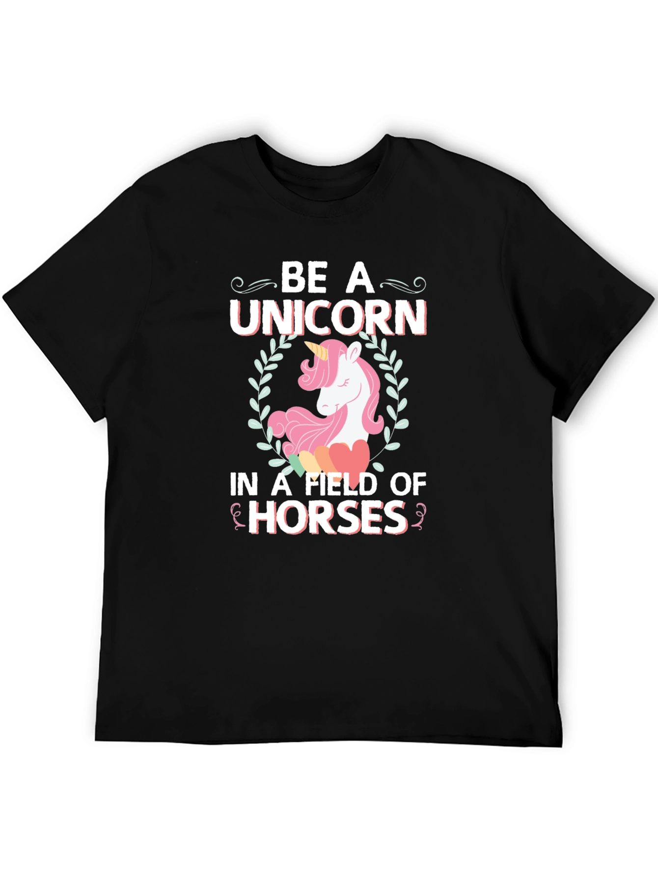 Black Be A Unicorn Graphic T-Shirt view 5