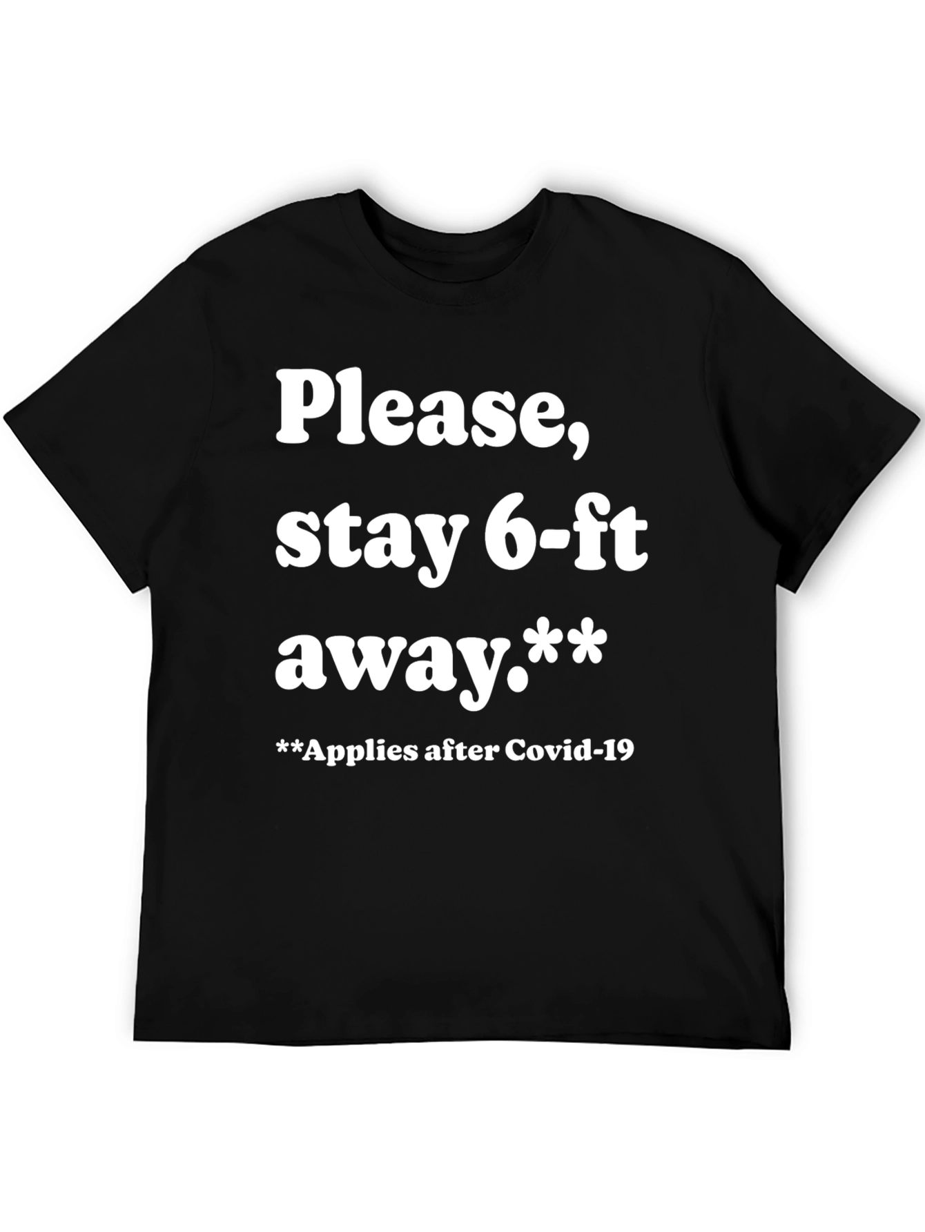 Black Funny "Stay 6-ft Away" Graphic Tee view 5