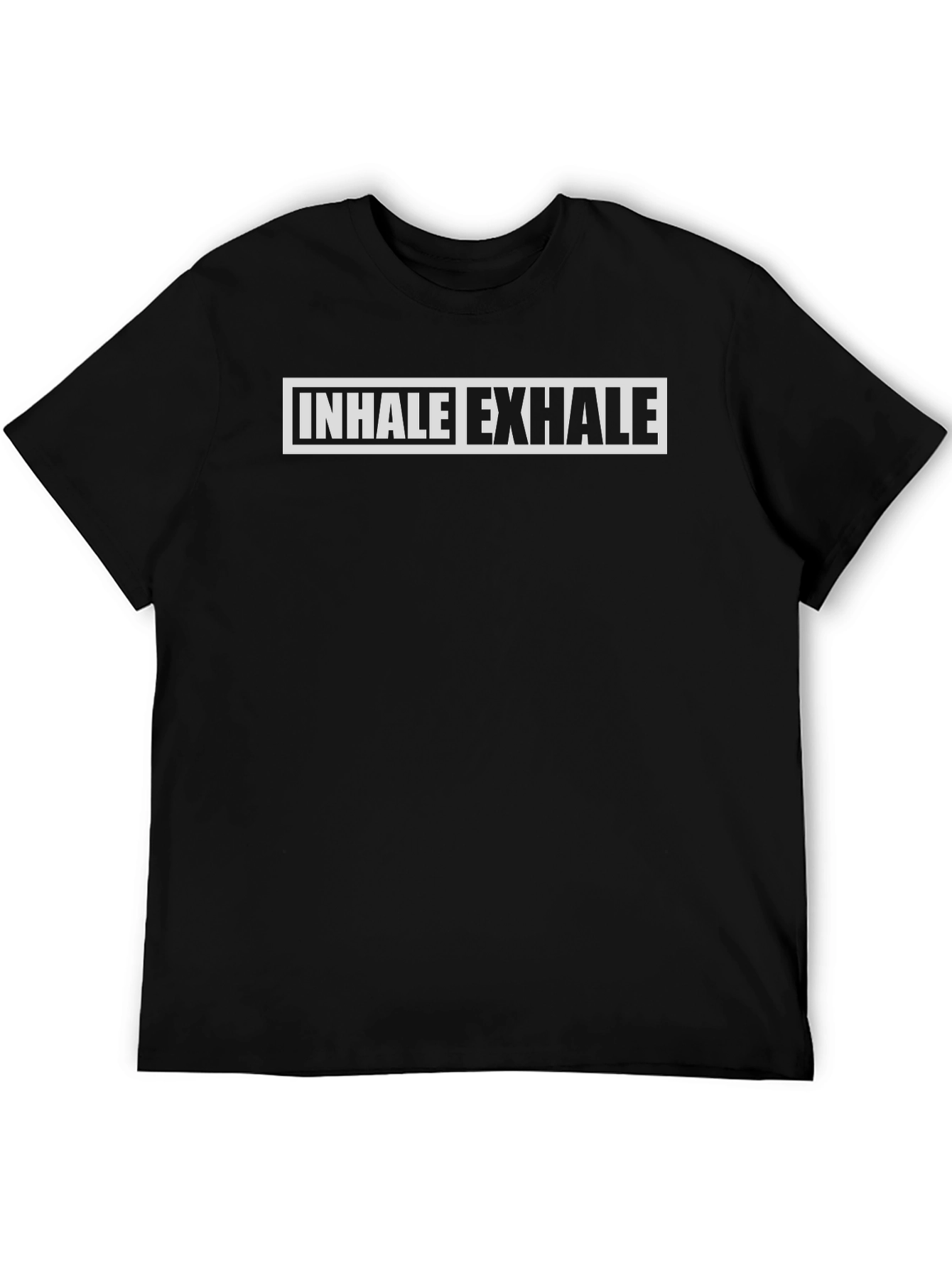Black Inhale Exhale Graphic Tee - Casual Cotton Comfort view 5