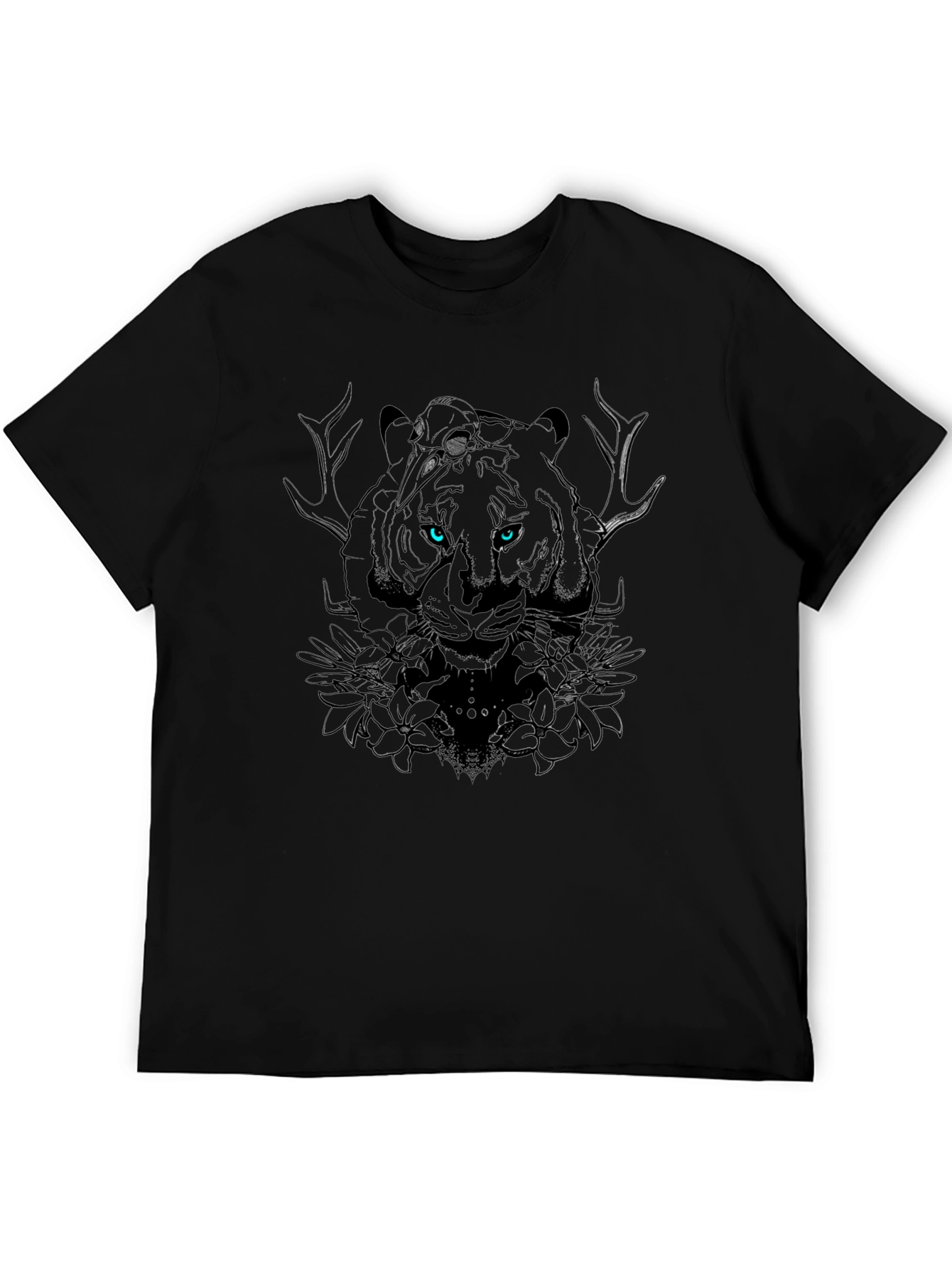 Black Mystic Tiger Graphic Tee - Black view 5