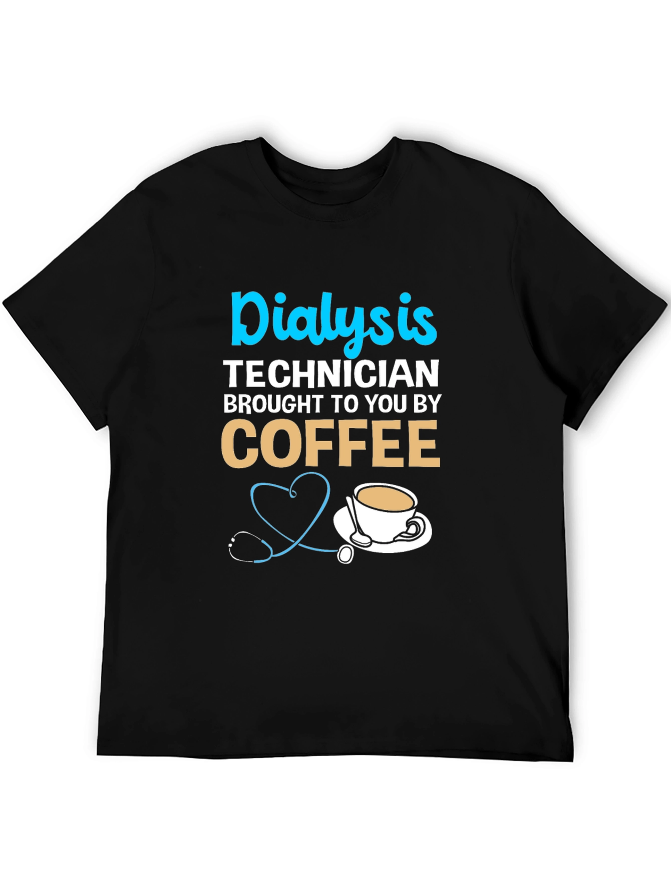 Black Dialysis Technician Coffee T-Shirt view 5