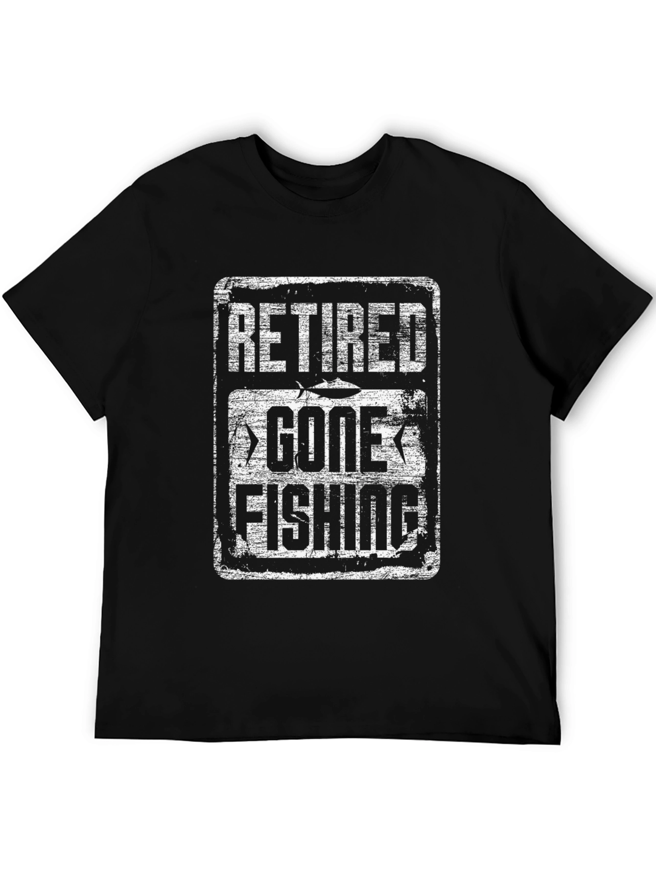 Black Retired Gone Fishing Graphic Tee view 5